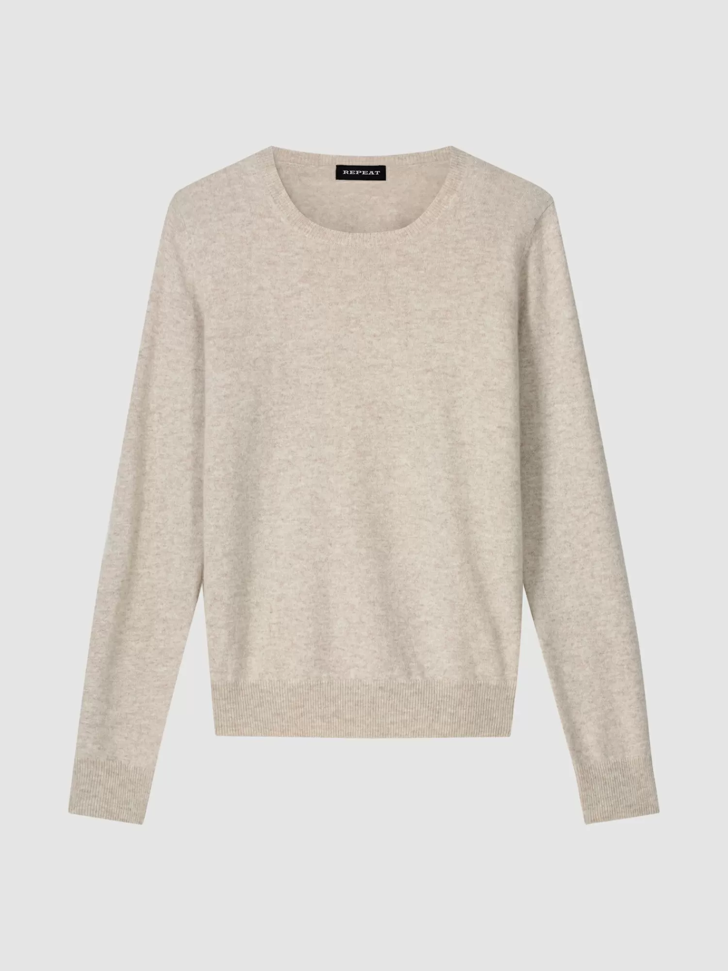 REPEAT cashmere Pullover>Basic Bio-Kaschmir-Pullover Mit Rundhalsausschnitt Beige