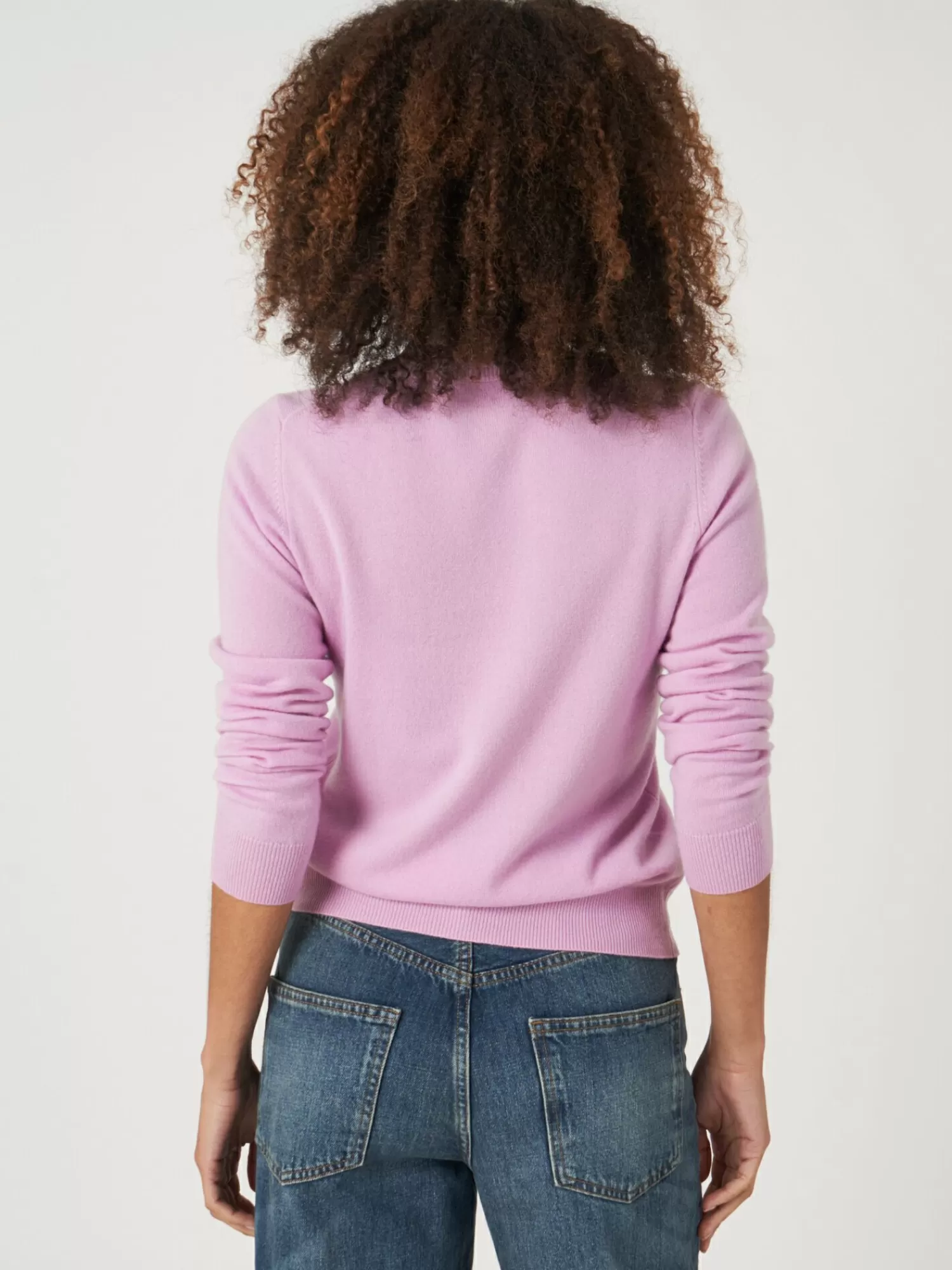 REPEAT cashmere Pullover>Basic Bio-Kaschmir-Pullover Mit Rundhalsausschnitt Candy