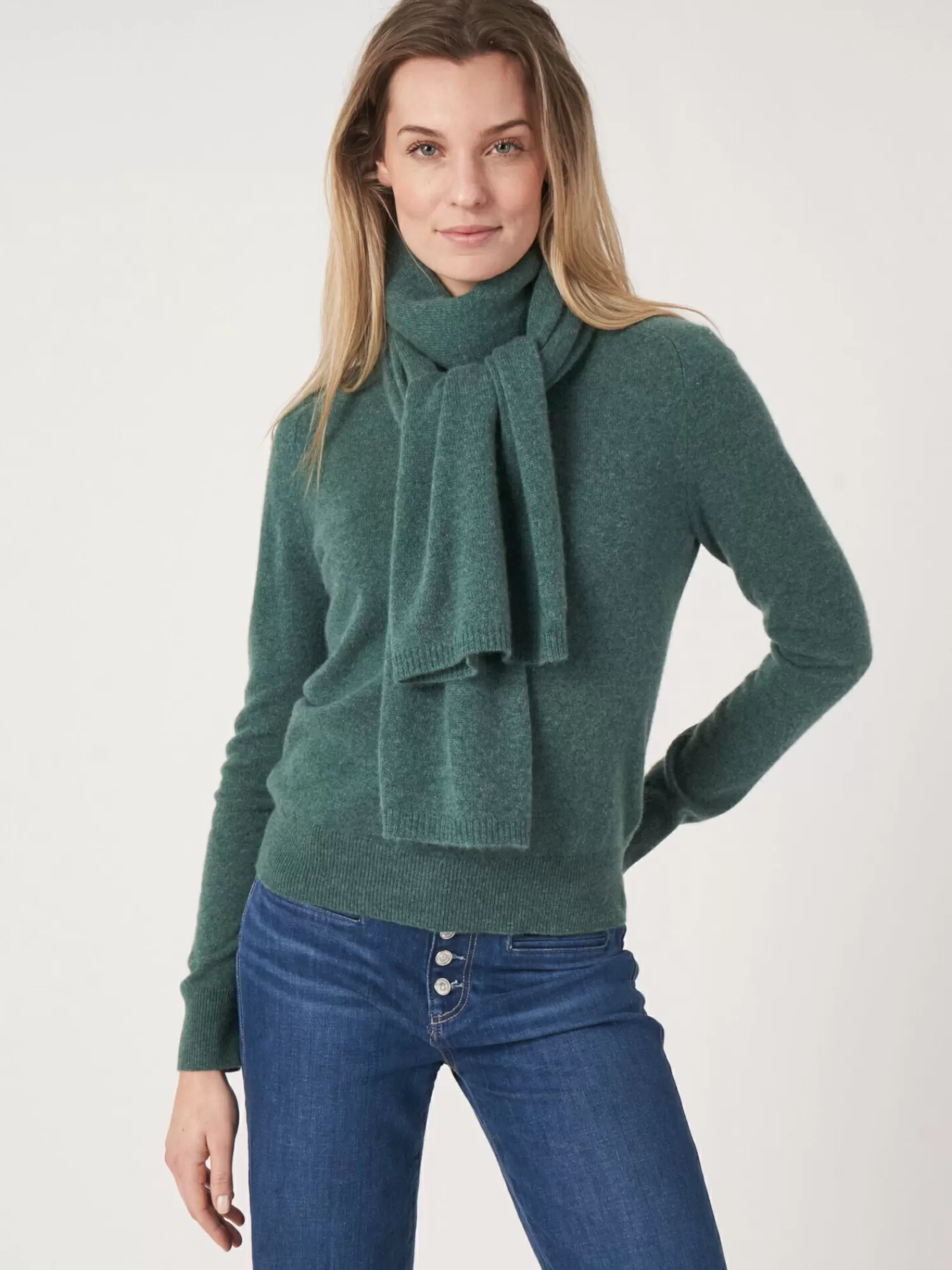 REPEAT cashmere Schals>Basic Feinstrick-Schal Aus Bio-Kaschmir Kelp