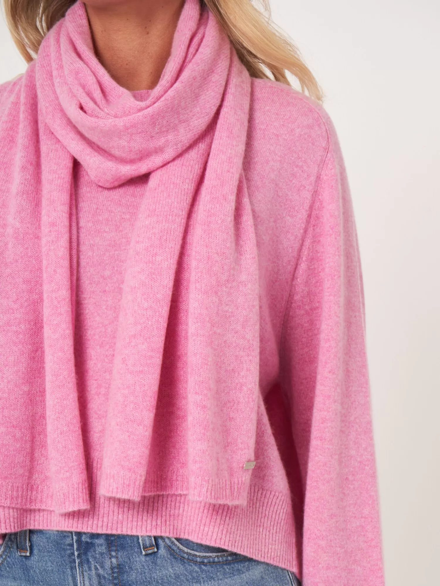 REPEAT cashmere Organisches Kaschmir>Basic Feinstrick-Schal Aus Bio-Kaschmir Blossom