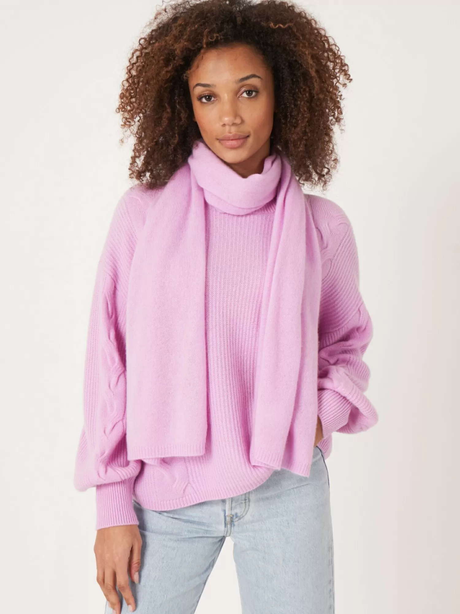 REPEAT cashmere Schals>Basic Feinstrick-Schal Aus Bio-Kaschmir Candy