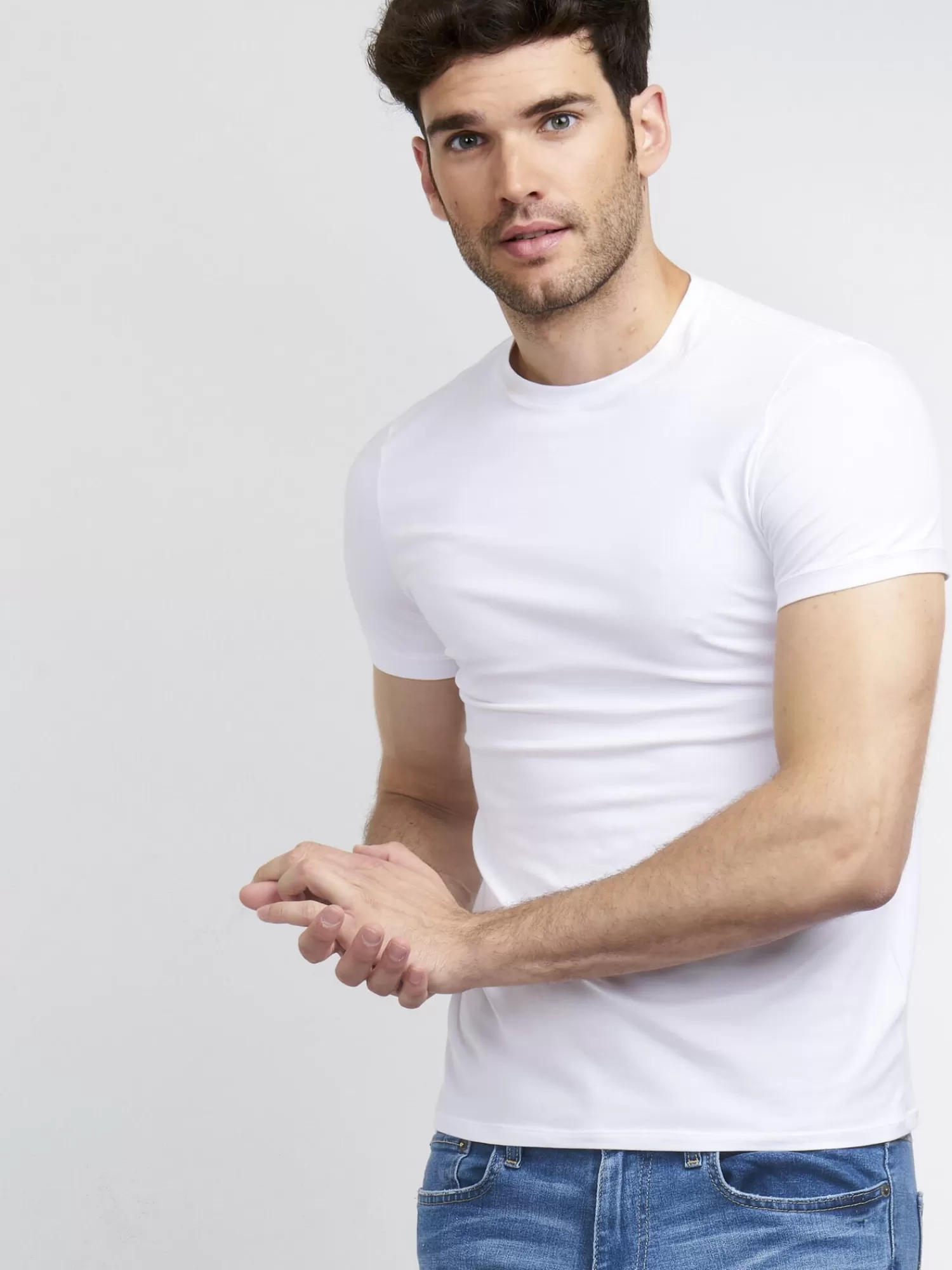 REPEAT cashmere T-Shirts>Basic Herren T-Shirt White