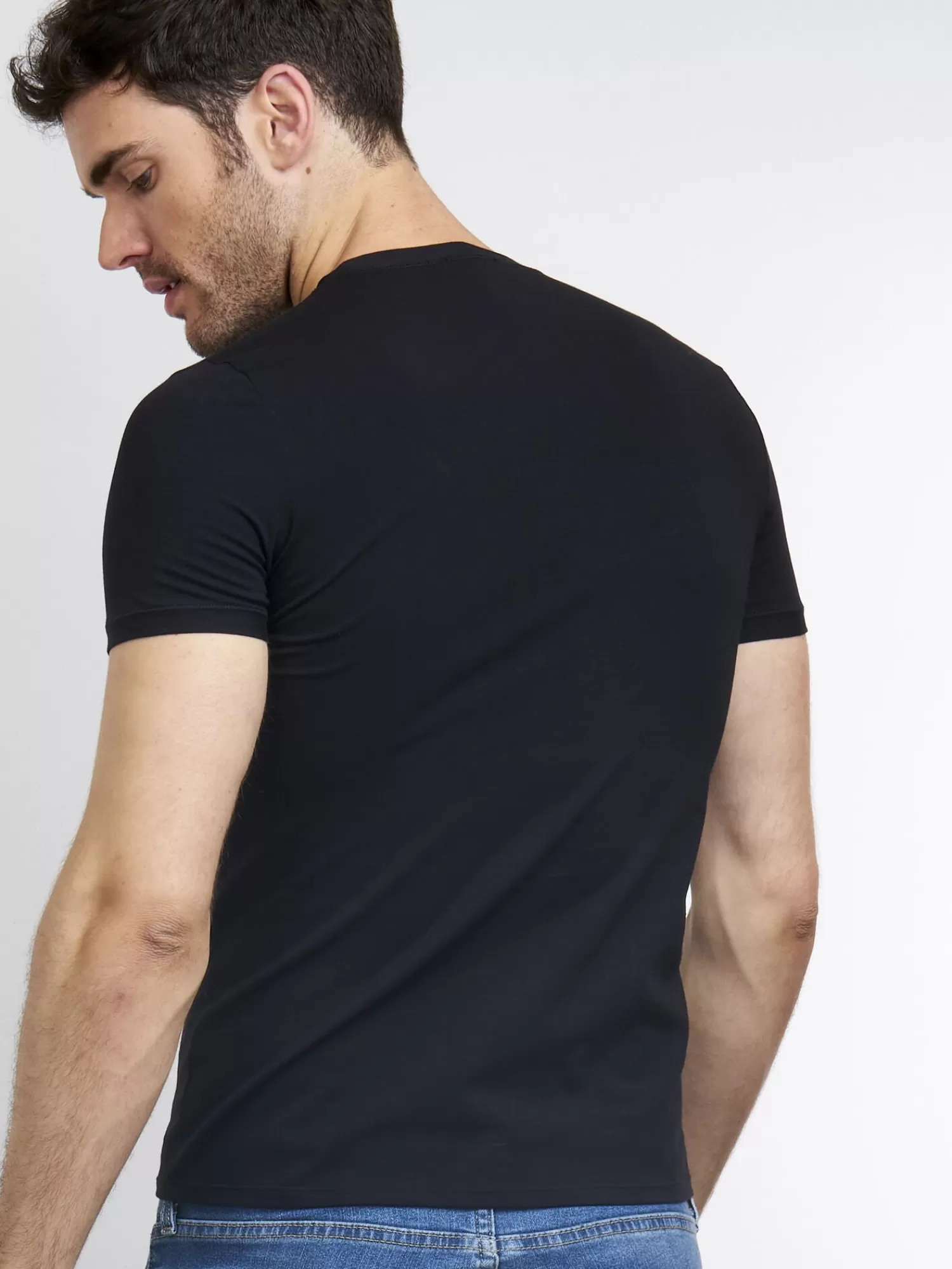 REPEAT cashmere T-Shirts>Basic Herren T-Shirt Black