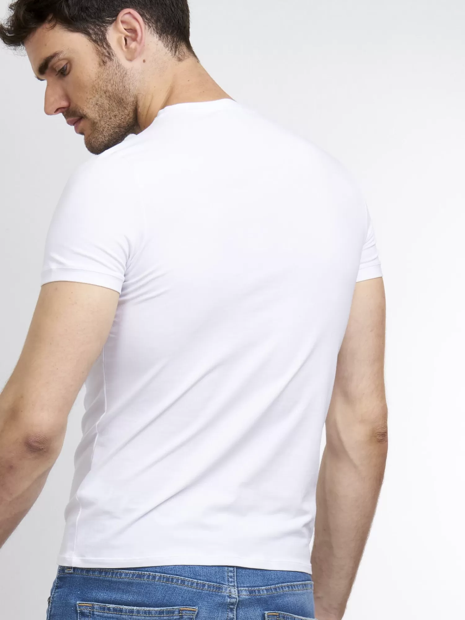 REPEAT cashmere T-Shirts>Basic Herren T-Shirt White