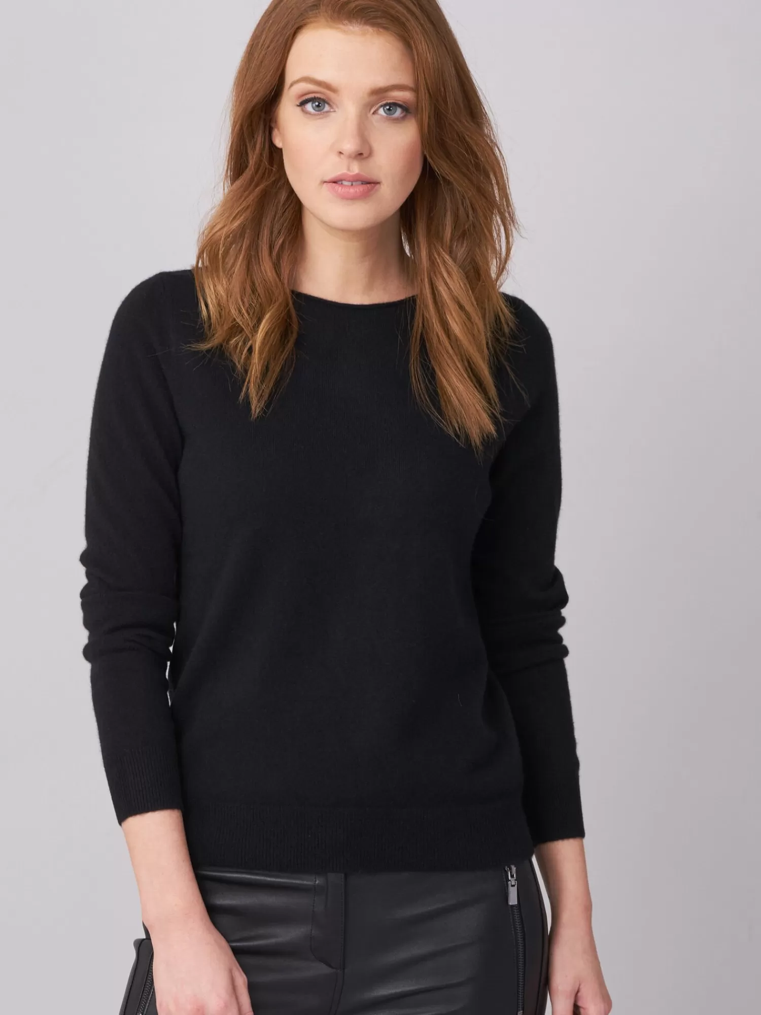 REPEAT cashmere Pullover>Basic Pullover Mit U-Boot-Ausschnitt Aus Bio-Kaschmir Black