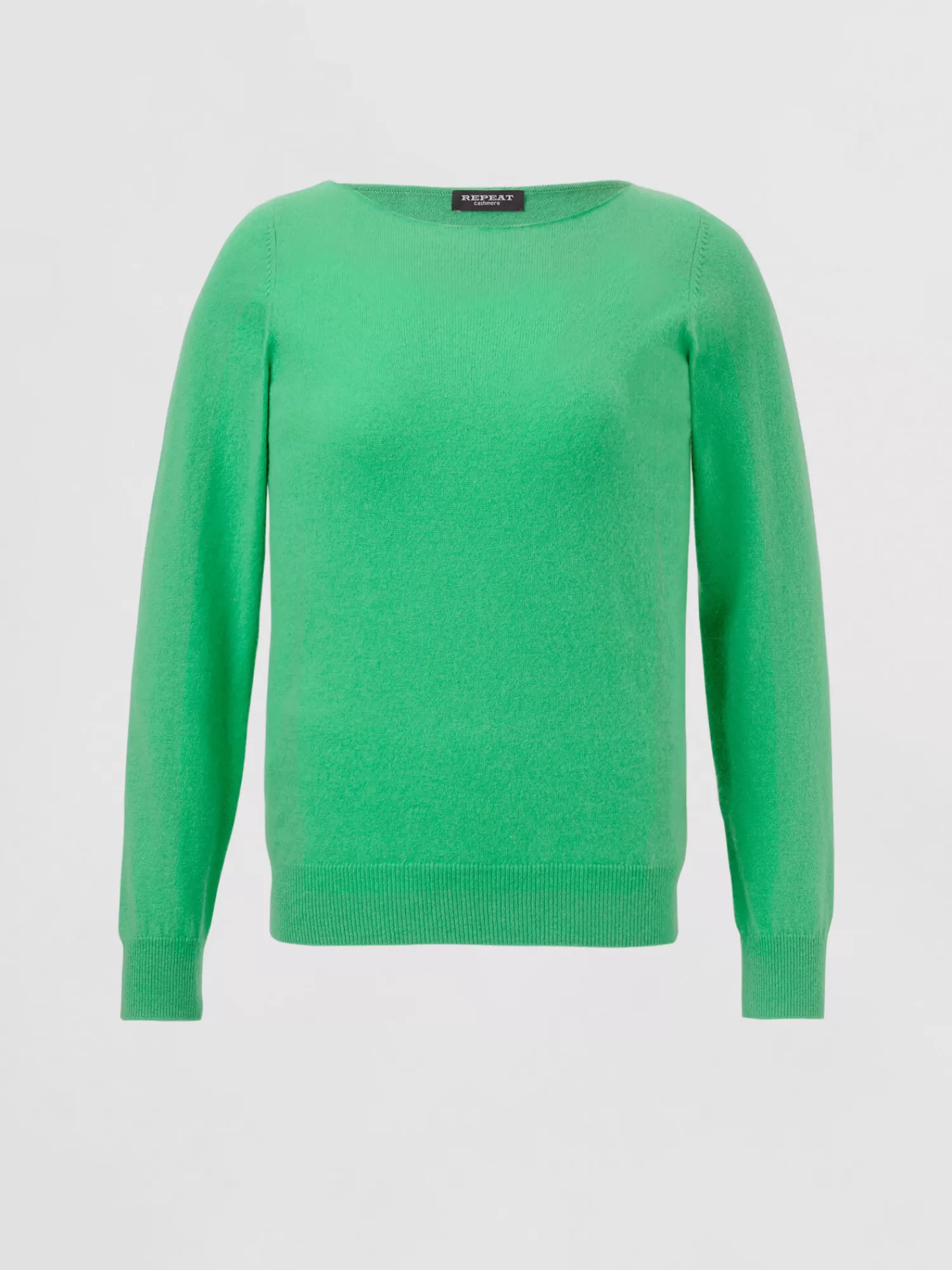 REPEAT cashmere Organisches Kaschmir>Basic Pullover Mit U-Boot-Ausschnitt Aus Bio-Kaschmir Basil