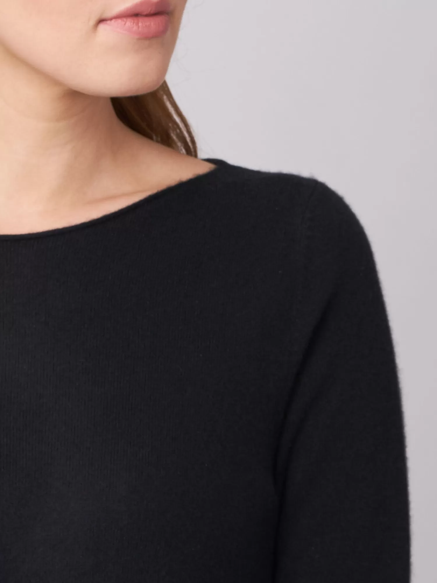 REPEAT cashmere Pullover>Basic Pullover Mit U-Boot-Ausschnitt Aus Bio-Kaschmir Black