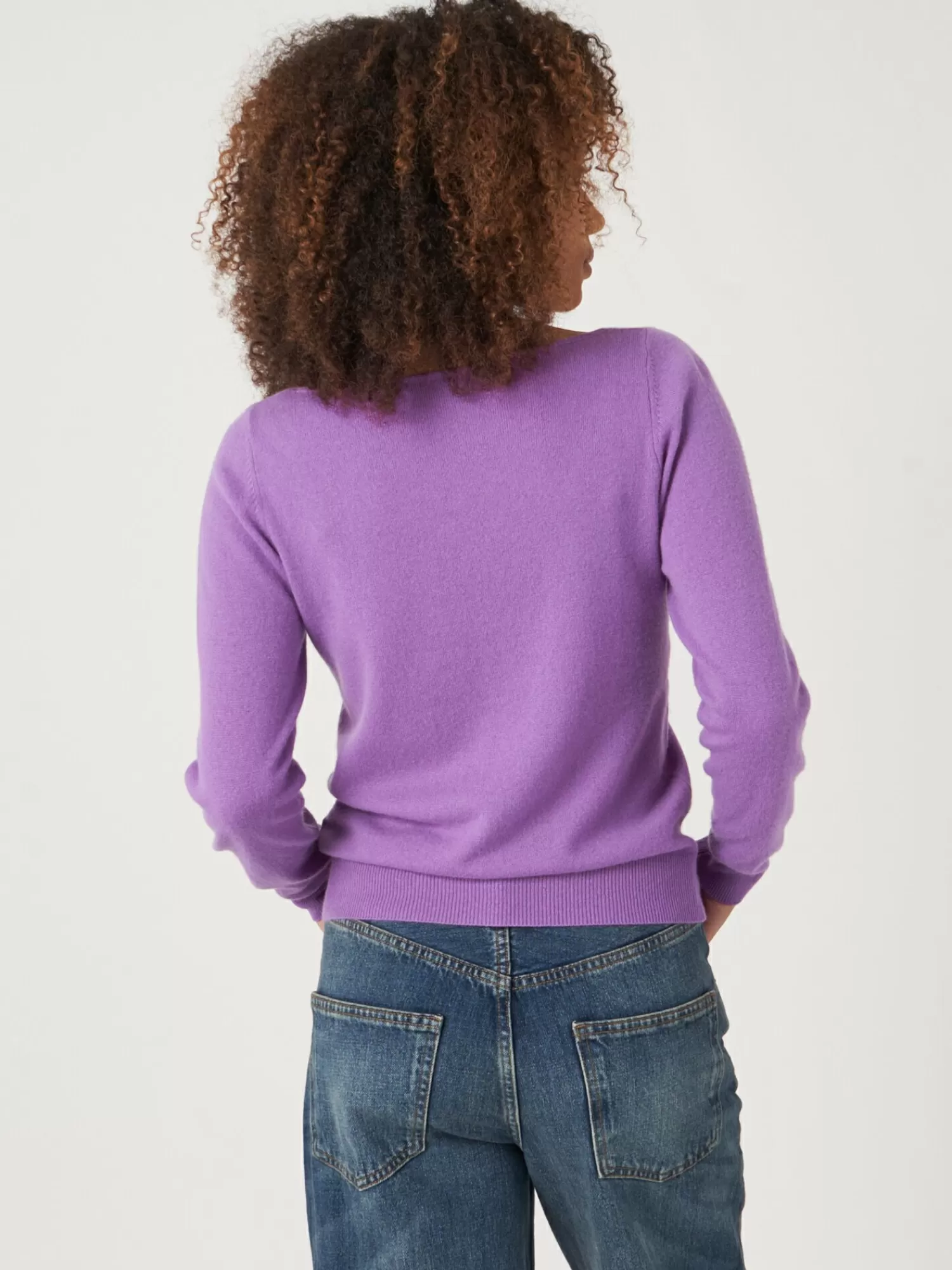 REPEAT cashmere Pullover>Basic Pullover Mit U-Boot-Ausschnitt Aus Bio-Kaschmir Lilac