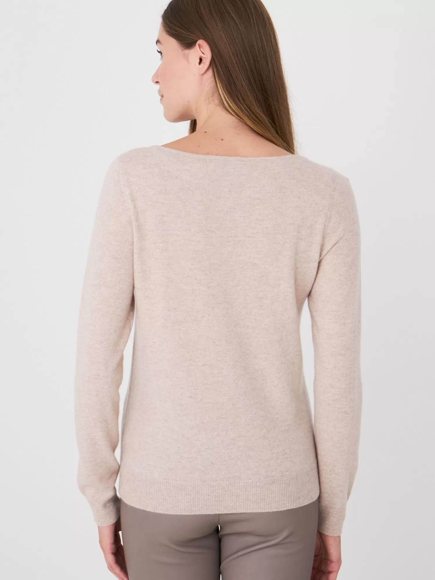 REPEAT cashmere Pullover>Basic Pullover Mit U-Boot-Ausschnitt Aus Bio-Kaschmir Beige