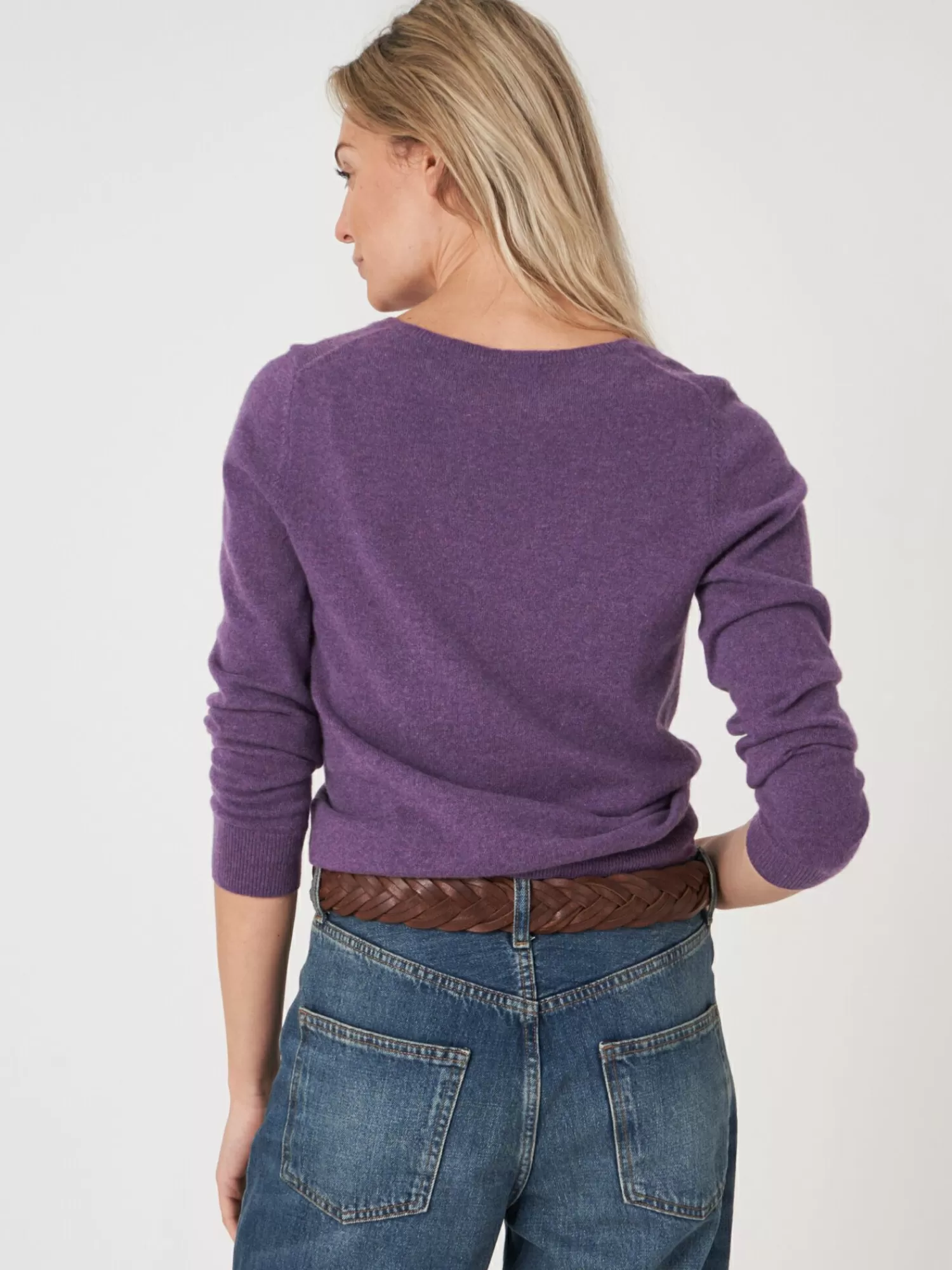 REPEAT cashmere Pullover>Basic Pullover Mit V-Ausschnitt Aus Bio-Kaschmir Amethyst