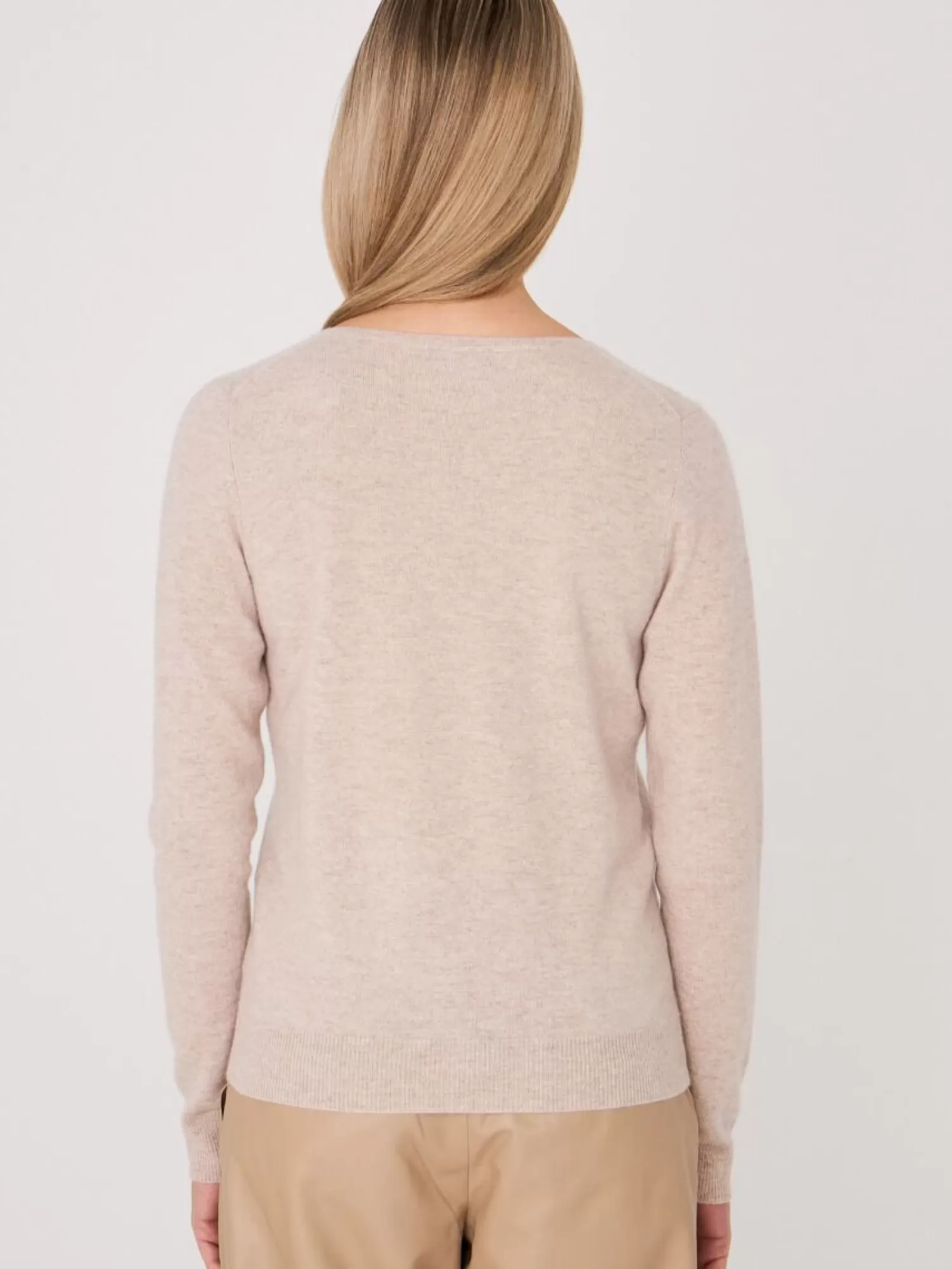 REPEAT cashmere Pullover>Basic Pullover Mit V-Ausschnitt Aus Bio-Kaschmir Beige