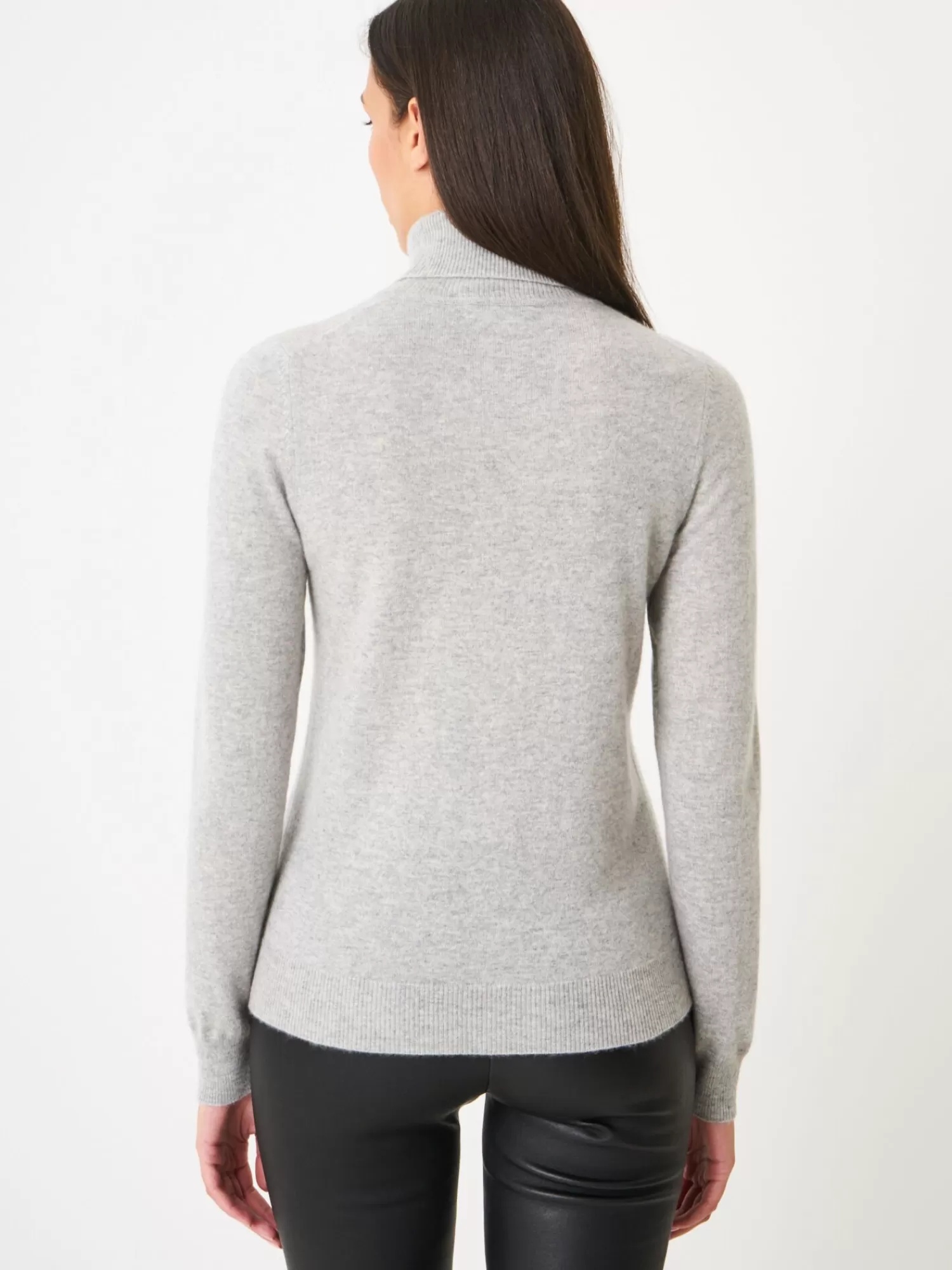 REPEAT cashmere Organisches Kaschmir>Basic Rollkragenpullover Aus Bio-Kaschmir Silver Grey