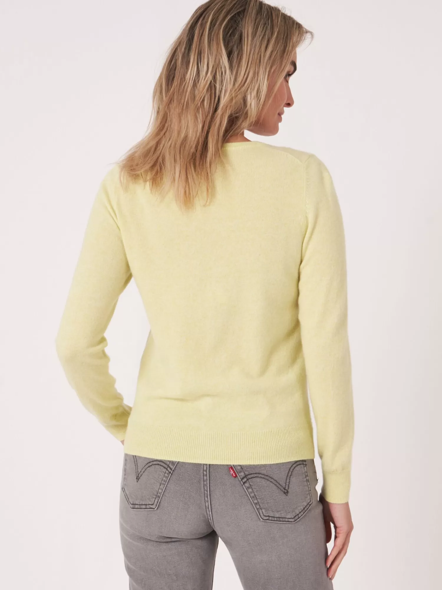 REPEAT cashmere Organisches Kaschmir>Basic Strickjacke Mit Rundhalsausschnitt Aus Bio-Kaschmir Soda