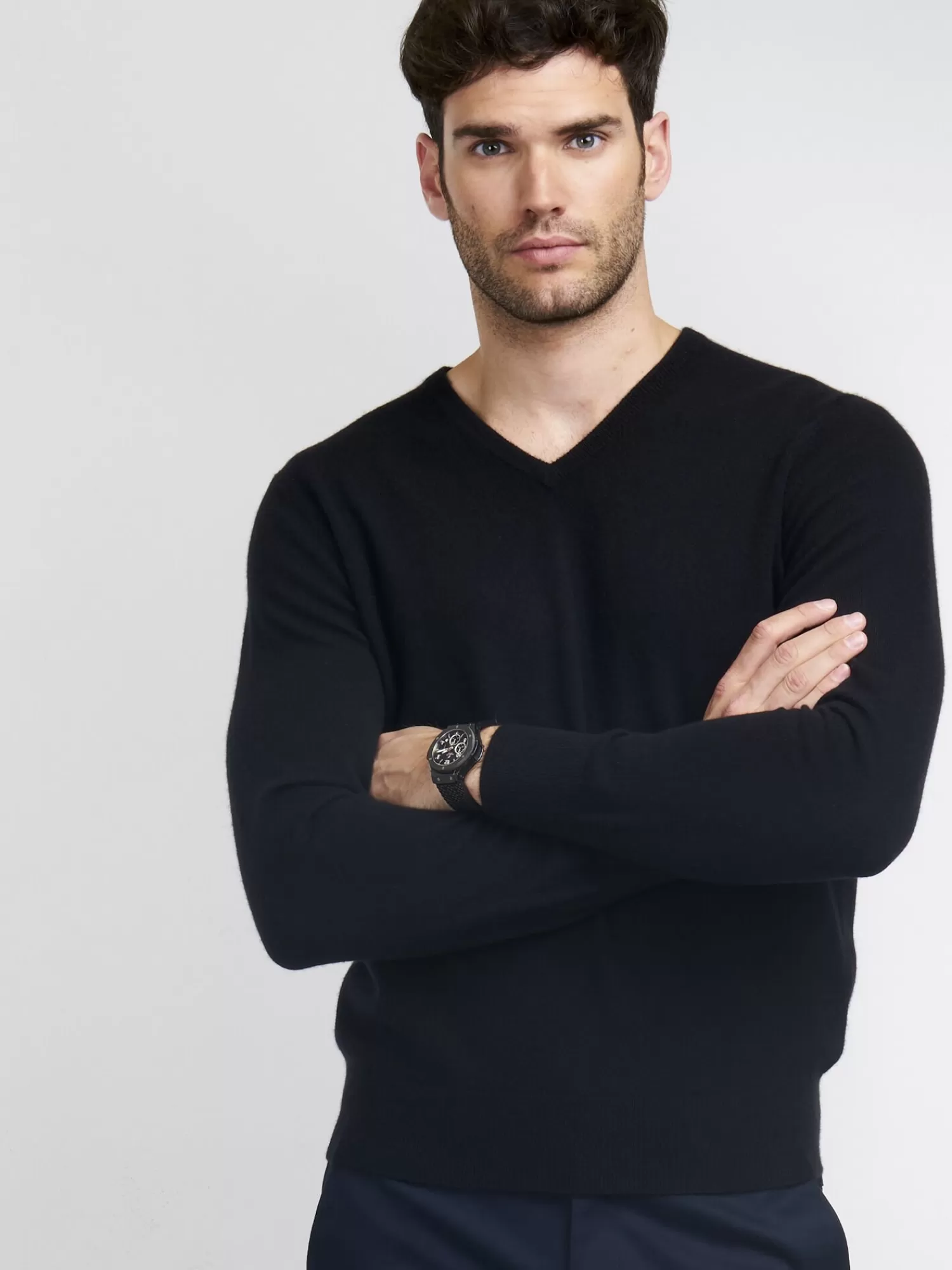 REPEAT cashmere Pullover>Basic V-Pullover Aus Kaschmir Black