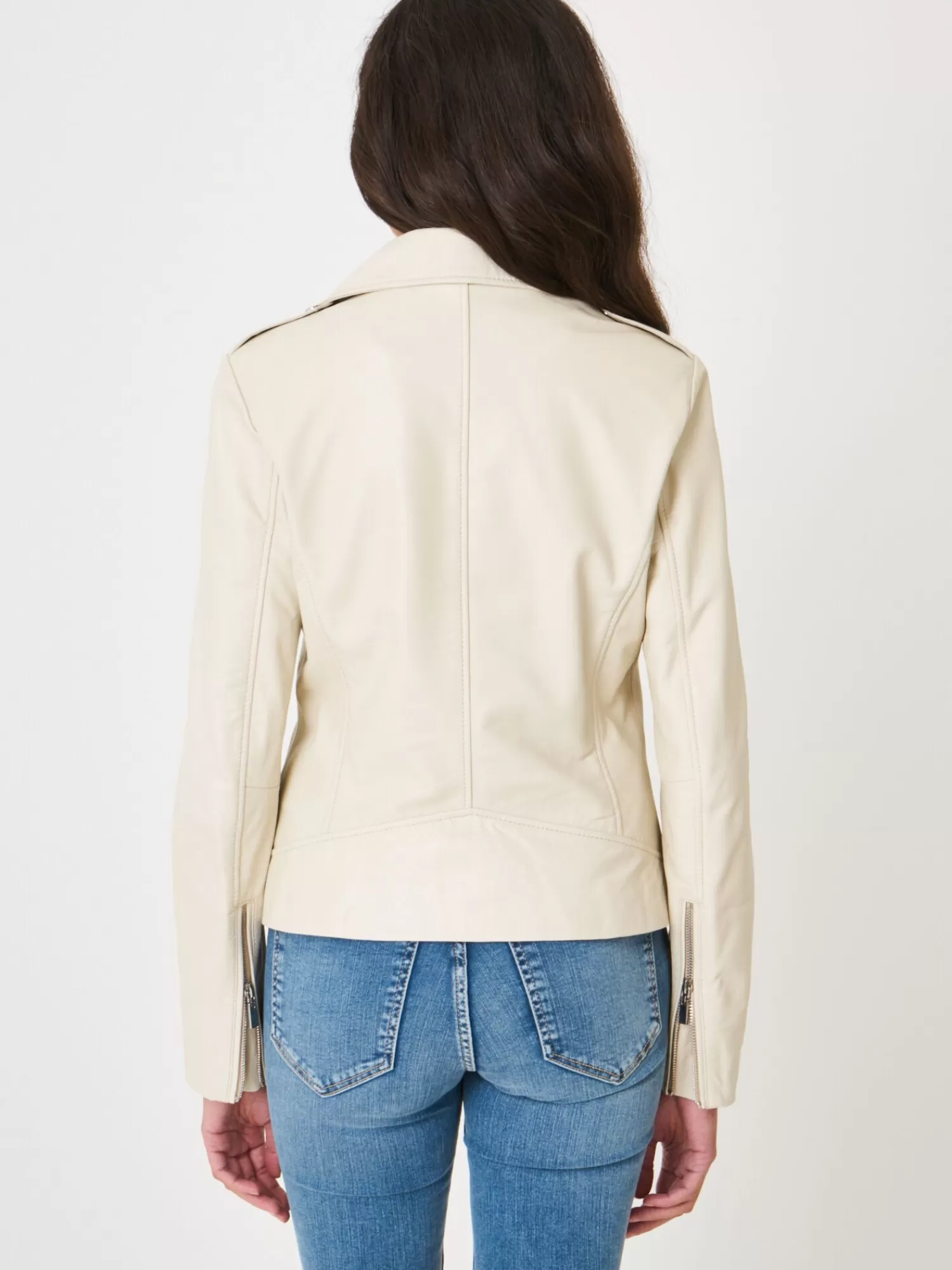 REPEAT cashmere Leder>Bikerjacke Aus Leder Almond