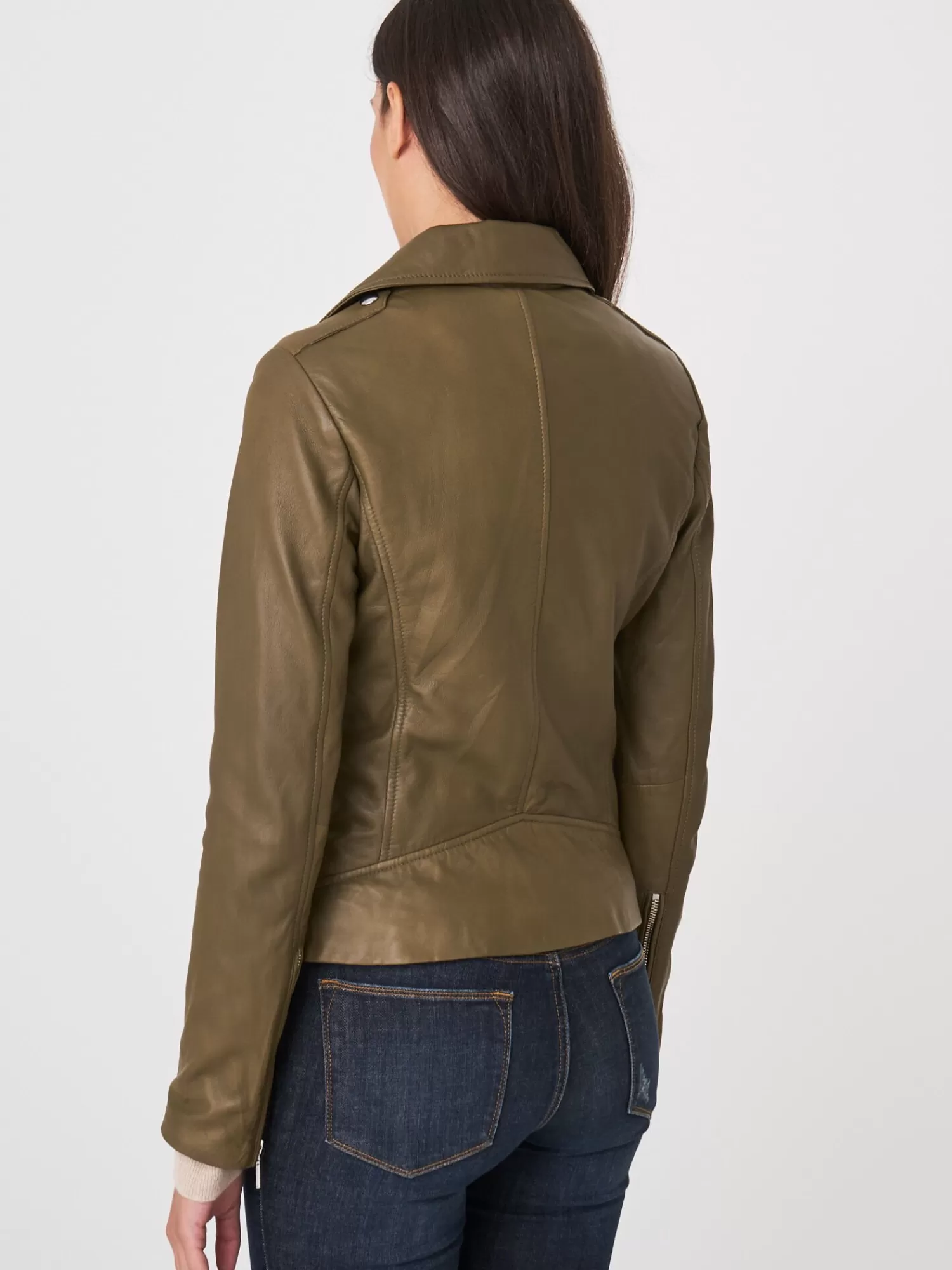 REPEAT cashmere Leder>Bikerjacke Aus Leder Verde