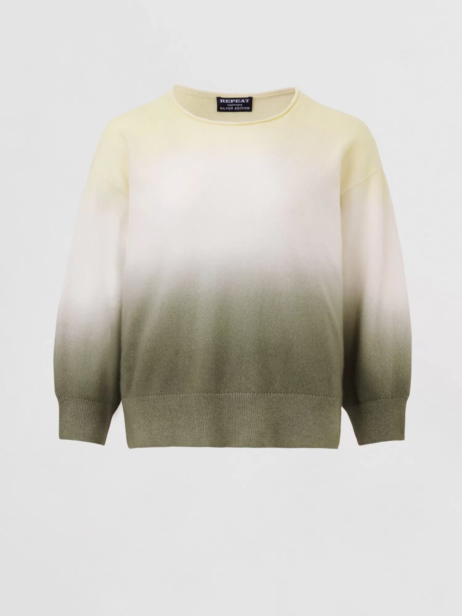 REPEAT cashmere Organisches Kaschmir>Bio-Kaschmir-Pullover Mit Dip-Dye-Druck Soda/Matcha