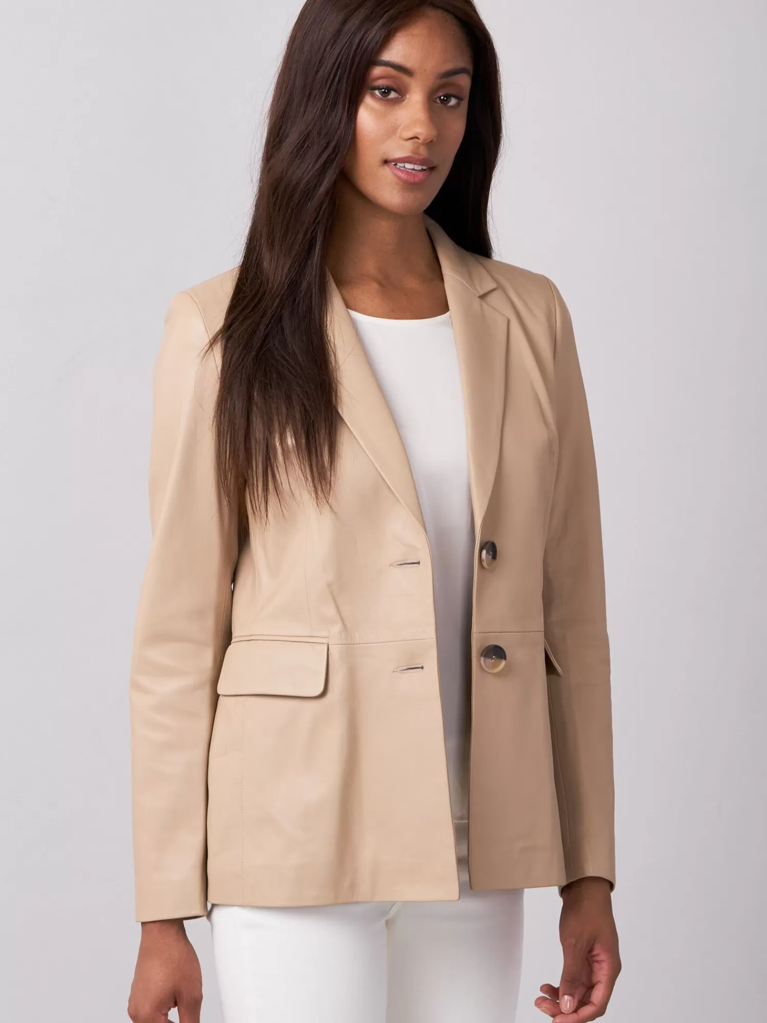 REPEAT cashmere Leder>Blazer Aus Leder Nougat