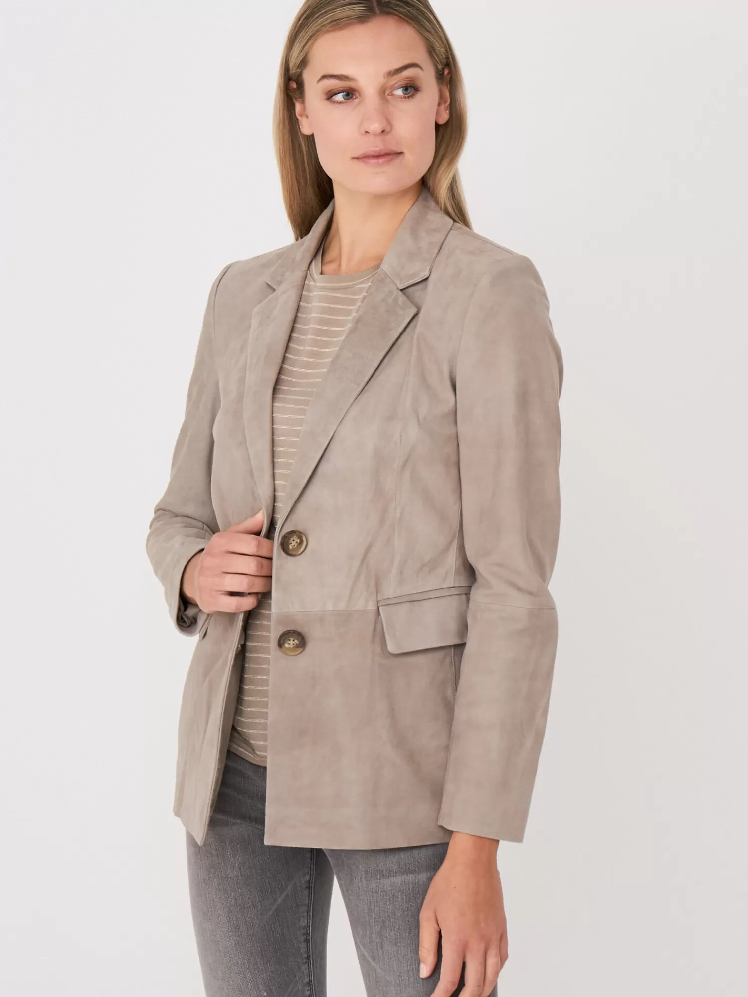 REPEAT cashmere Leder>Blazer Aus Veloursleder Drizzle