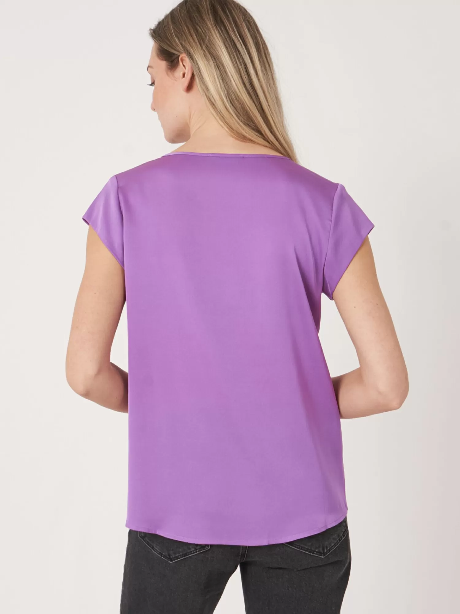 REPEAT cashmere Blusen>Blusentop Mit Brusttasche Lilac