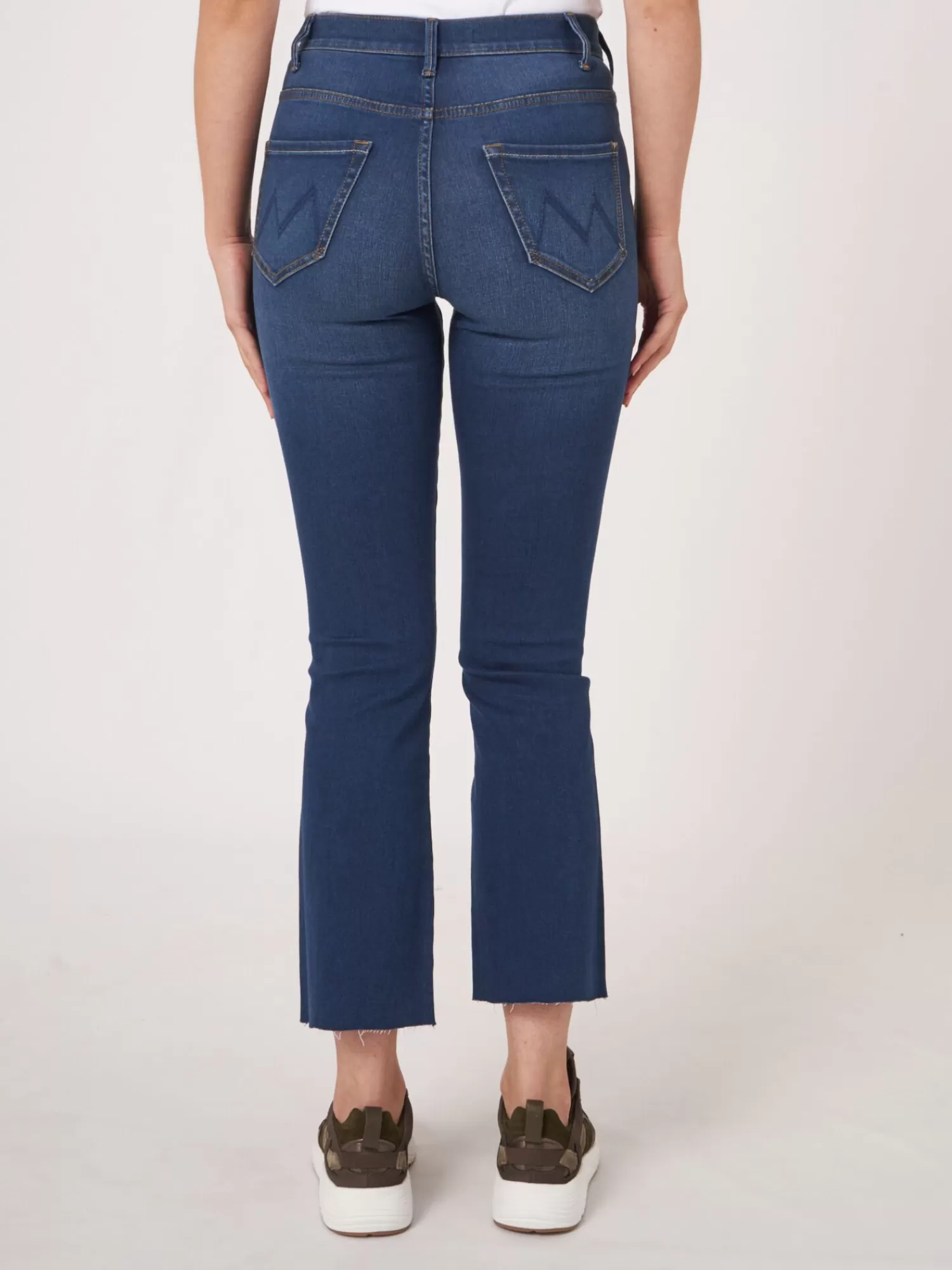 REPEAT cashmere Hosen>Bootcut Jeans Mit Fransen Am Saum Denim