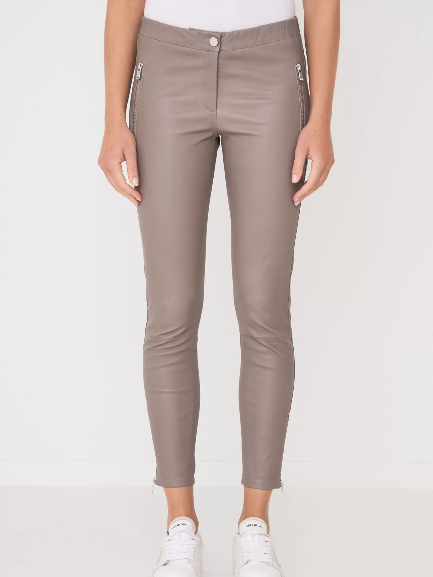 REPEAT cashmere Leder>Damenhose Aus Leder Taupe