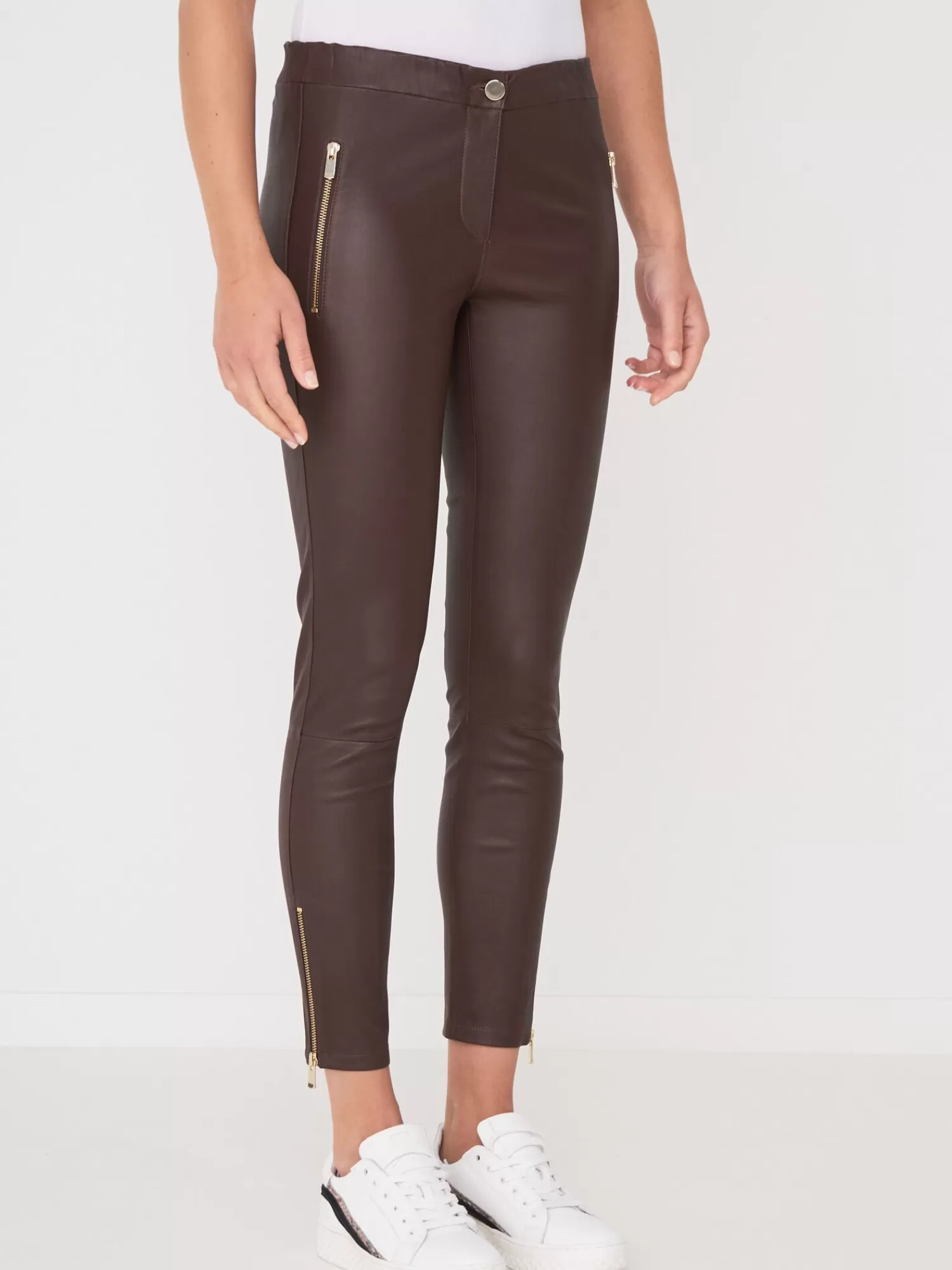 REPEAT cashmere Leder>Damenhose Aus Leder Marone