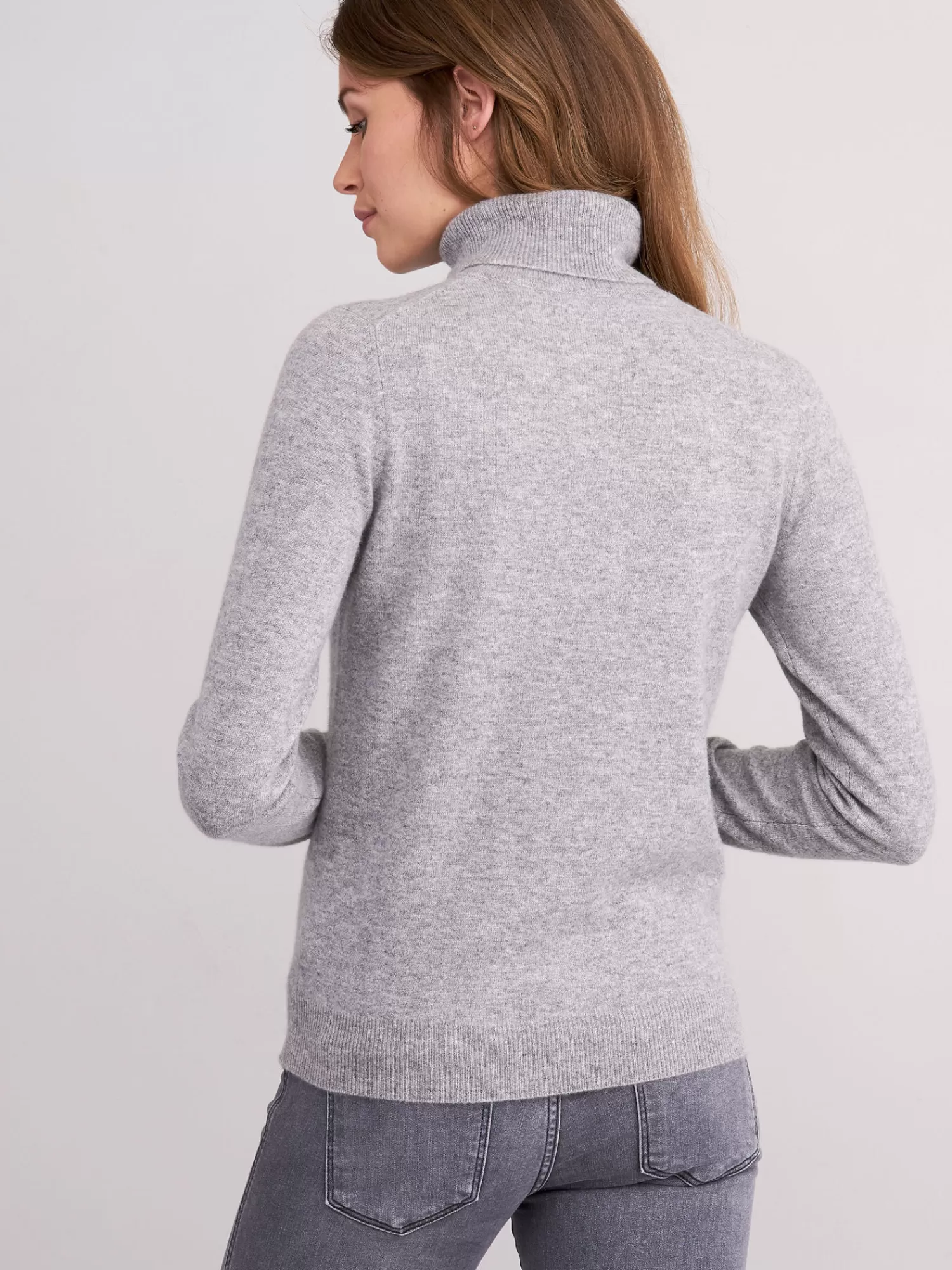 REPEAT cashmere Pullover>Damenpullover Aus Kaschmir Mit Rollkragen Light Grey