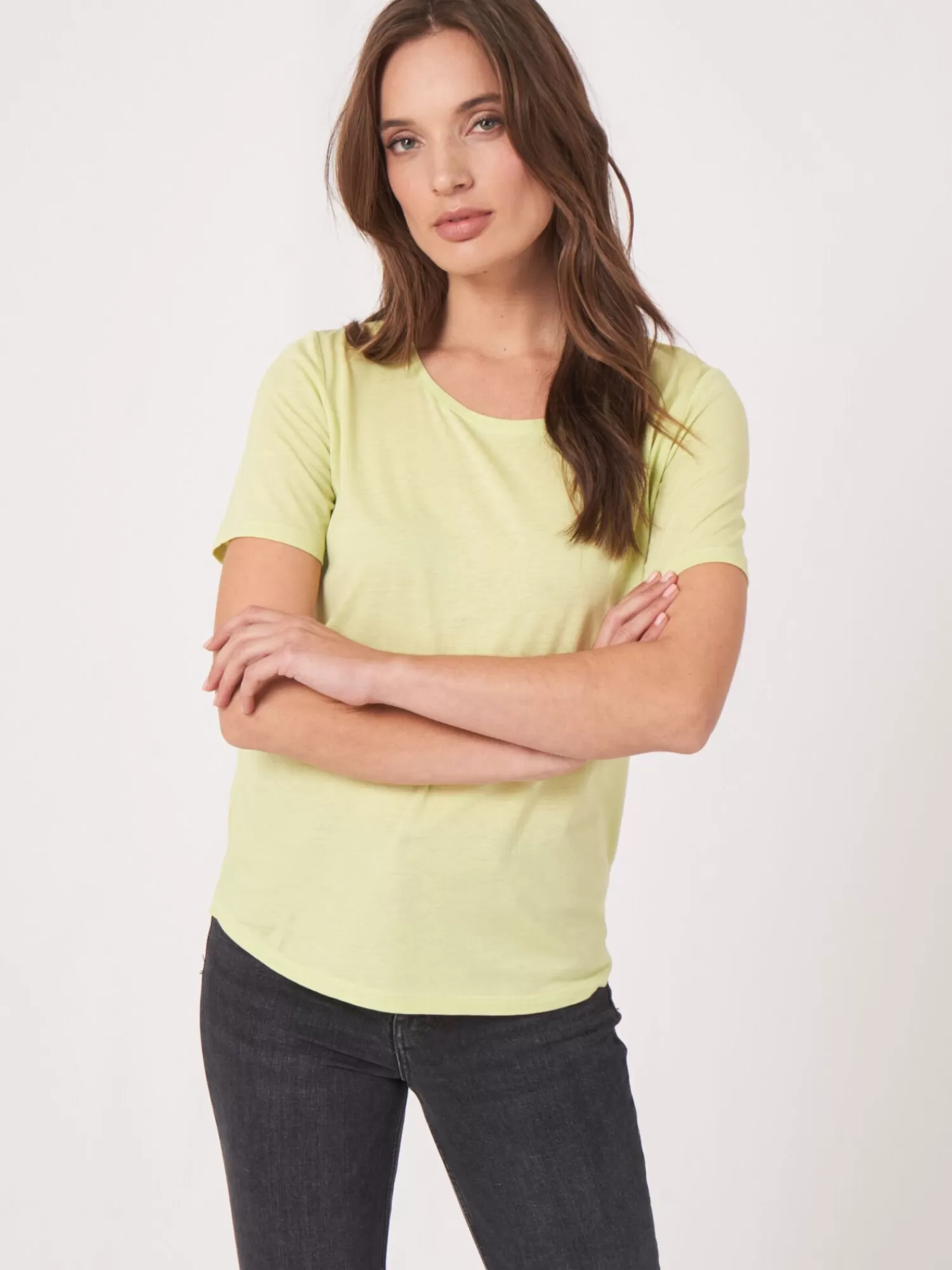 REPEAT cashmere Tops>Damen-T-Shirt Basic Soda