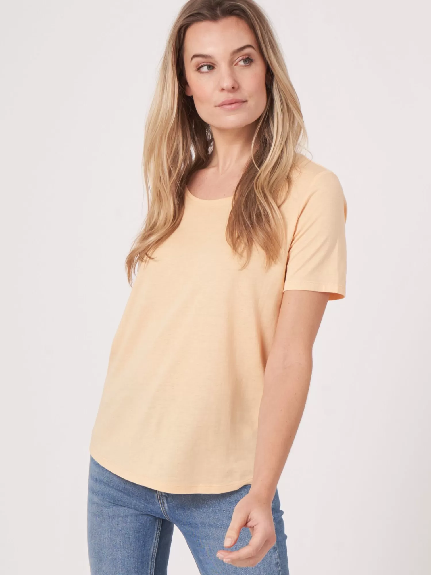 REPEAT cashmere Tops>Damen-T-Shirt Basic Glow