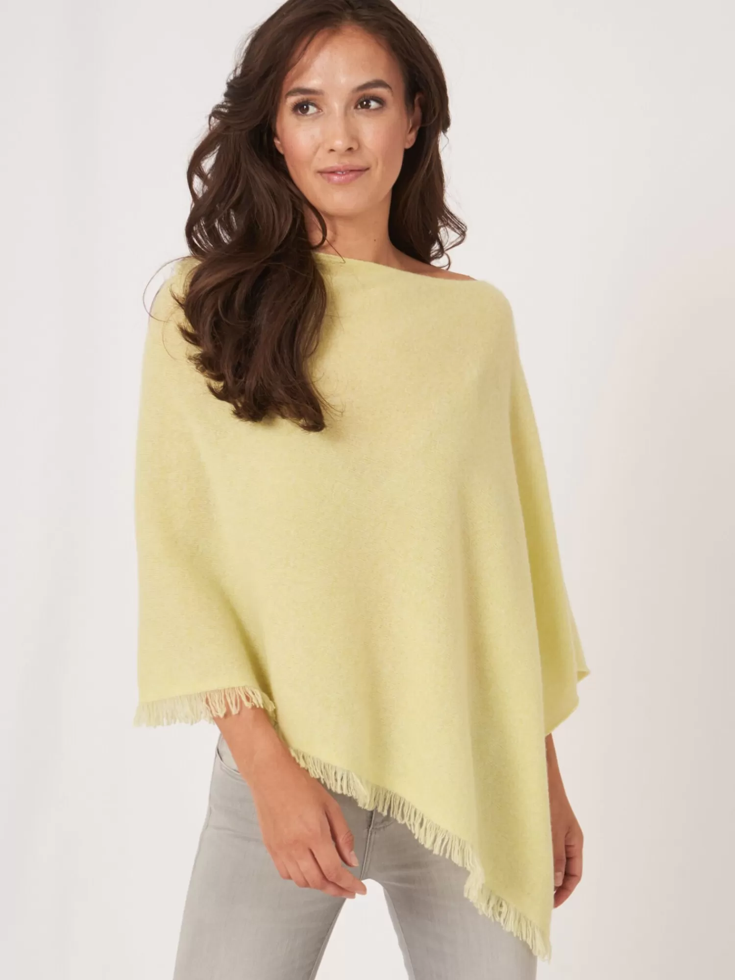 REPEAT cashmere Organisches Kaschmir>Fein Gestrickter Poncho Mit Fransen Aus Bio-Kaschmir Soda