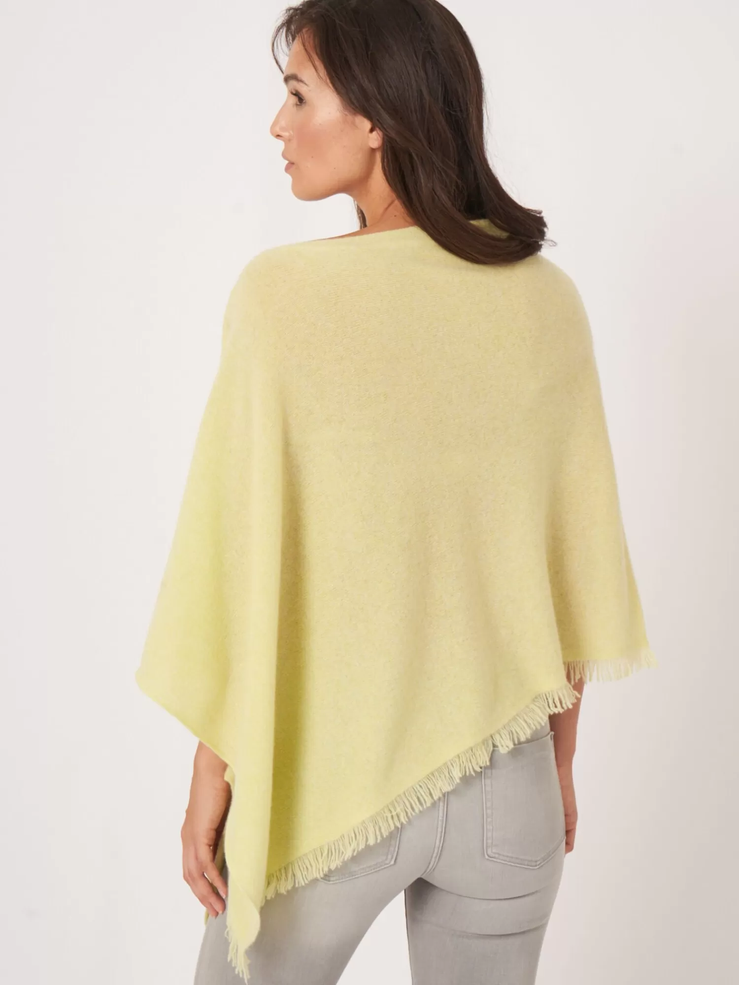 REPEAT cashmere Organisches Kaschmir>Fein Gestrickter Poncho Mit Fransen Aus Bio-Kaschmir Soda