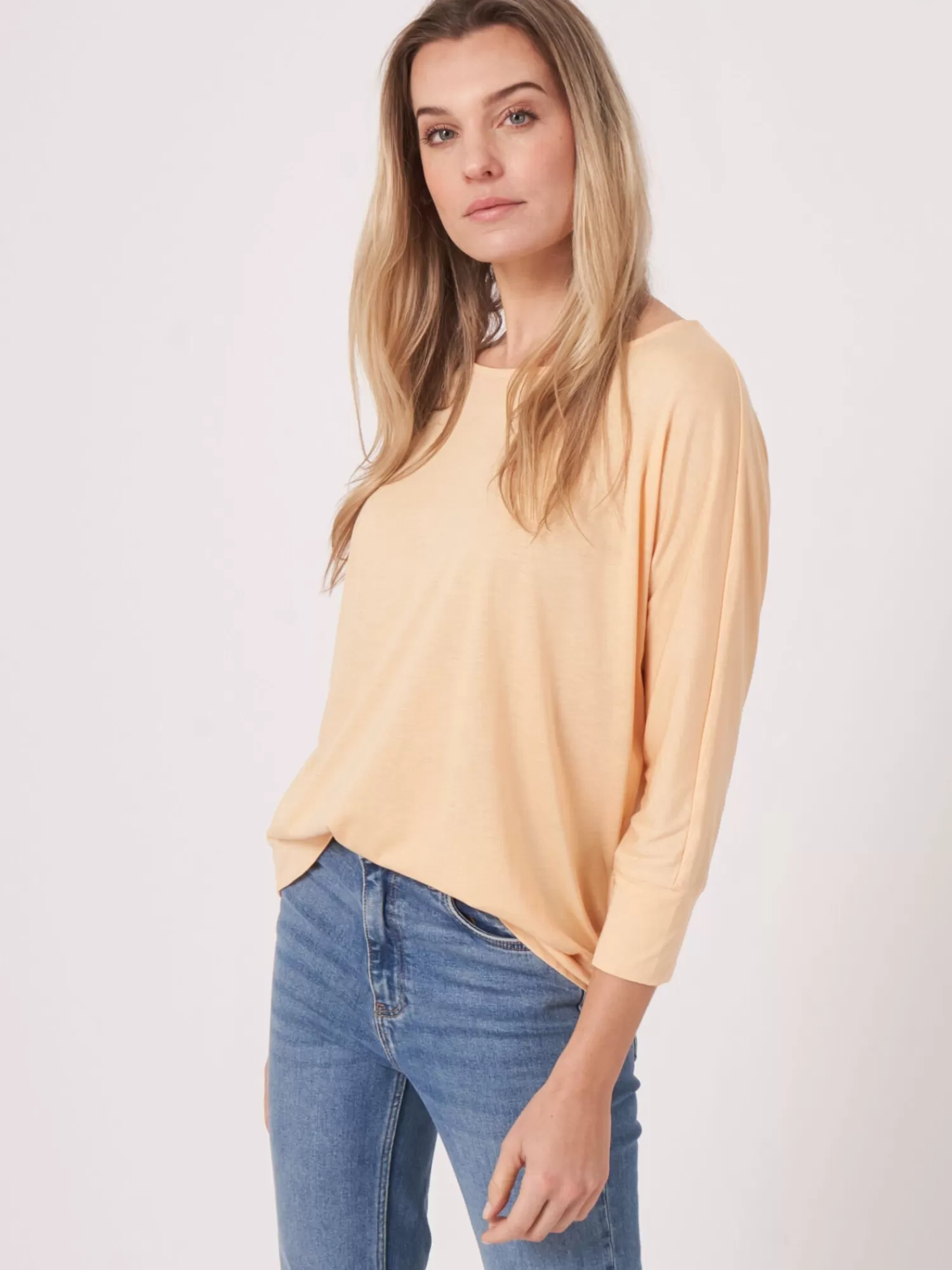 REPEAT cashmere Tops>Fledermaus-Shirt Mit 3/4-Armeln Glow