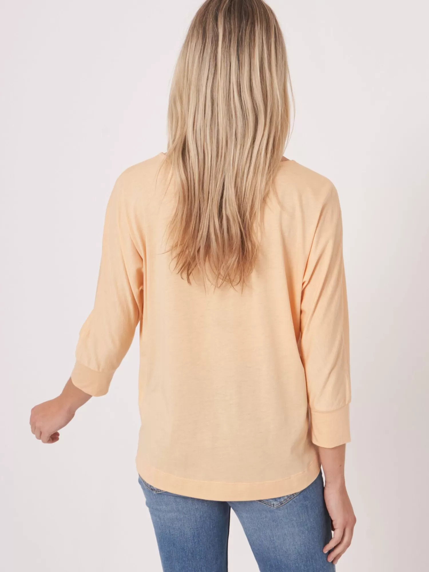 REPEAT cashmere Tops>Fledermaus-Shirt Mit 3/4-Armeln Glow