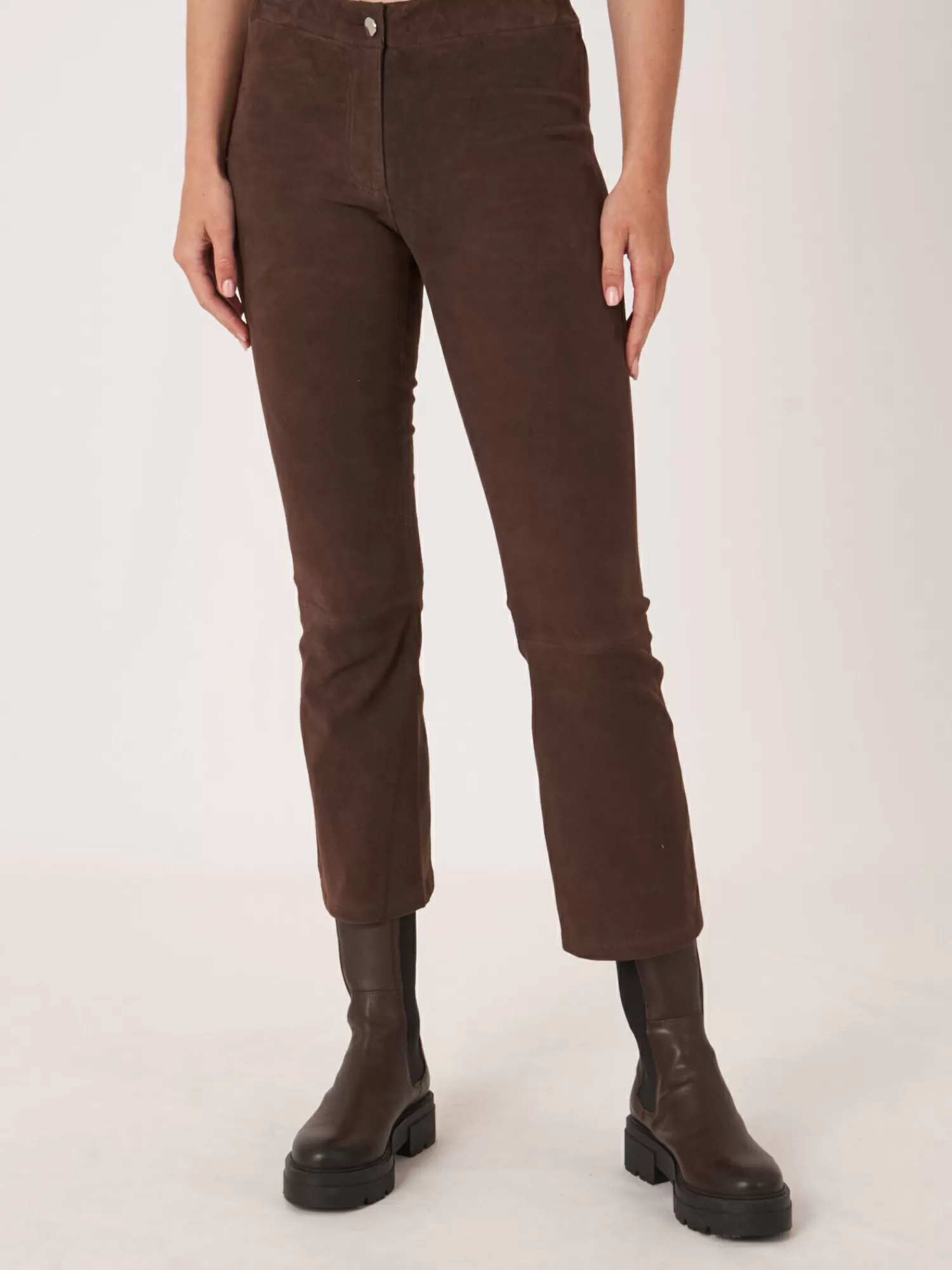 REPEAT cashmere Hosen>Gekurzte Bootcut-Hose Aus Wildleder Morro