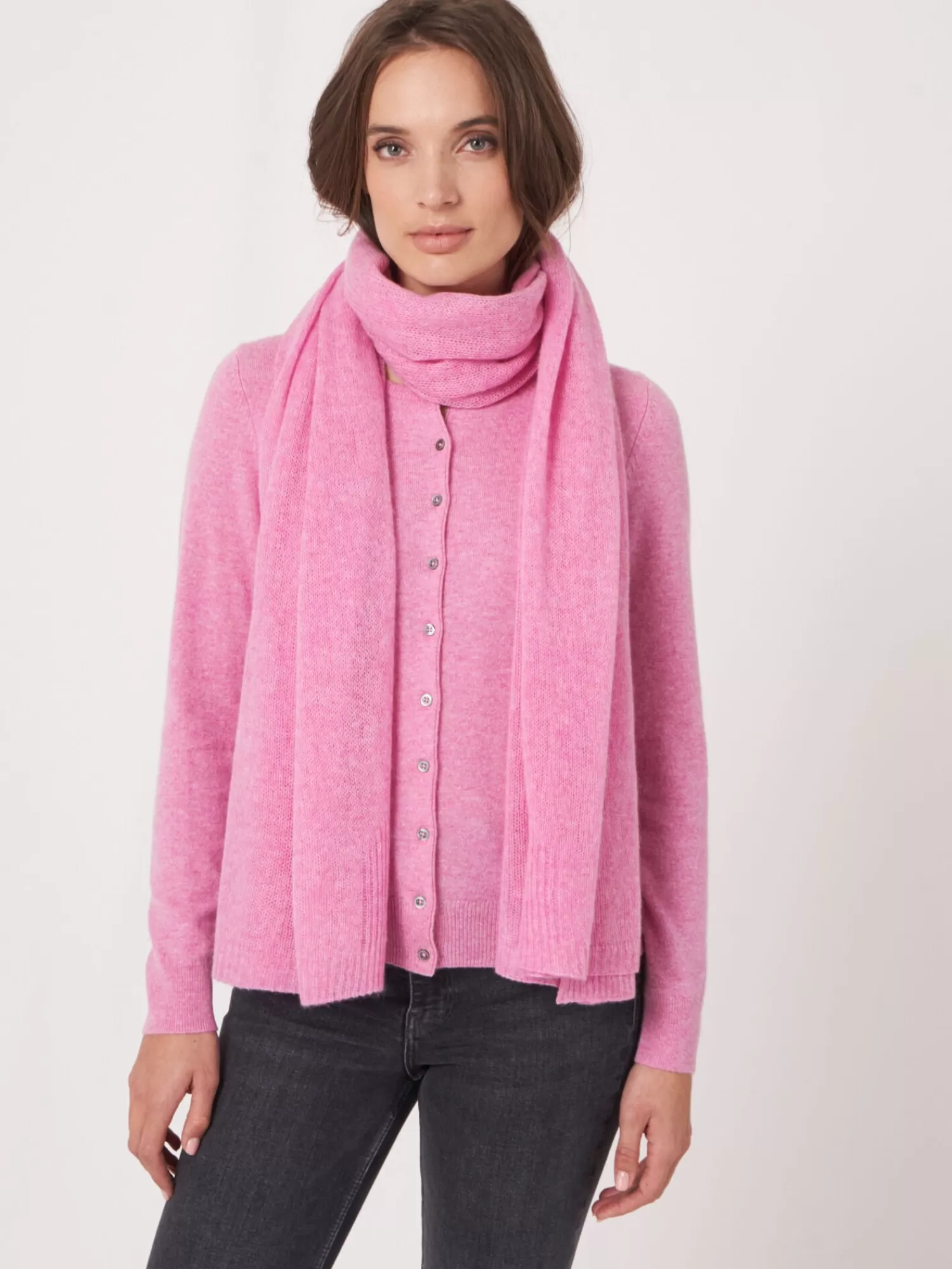 REPEAT cashmere Organisches Kaschmir>Groser Locker Gestrickter Schal Aus Bio-Kaschmir Blossom