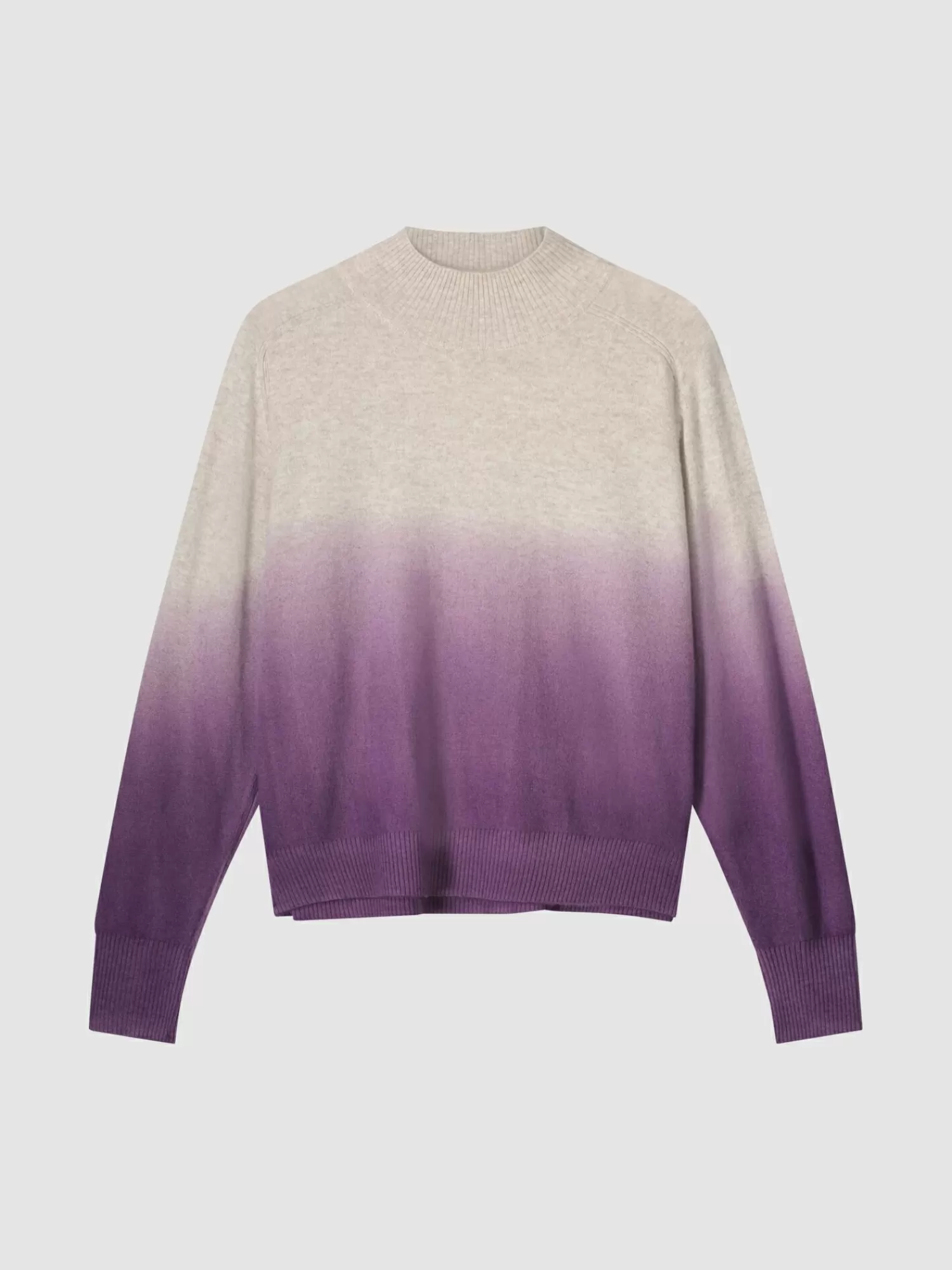 REPEAT cashmere Pullover>Kaschmirpullover Mit Stehkragen Und Dip-Dye-Muster Amethyst