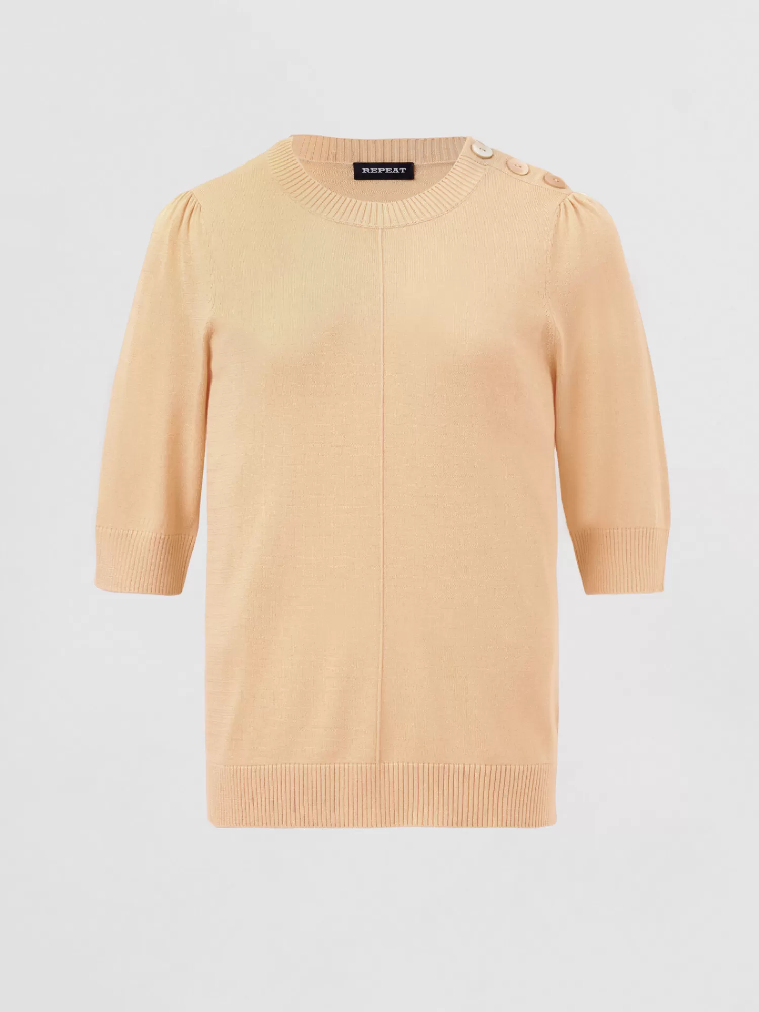 REPEAT cashmere Repeats Favoriten>Kurzarm-Pullover Aus Baumwollmischung Glow