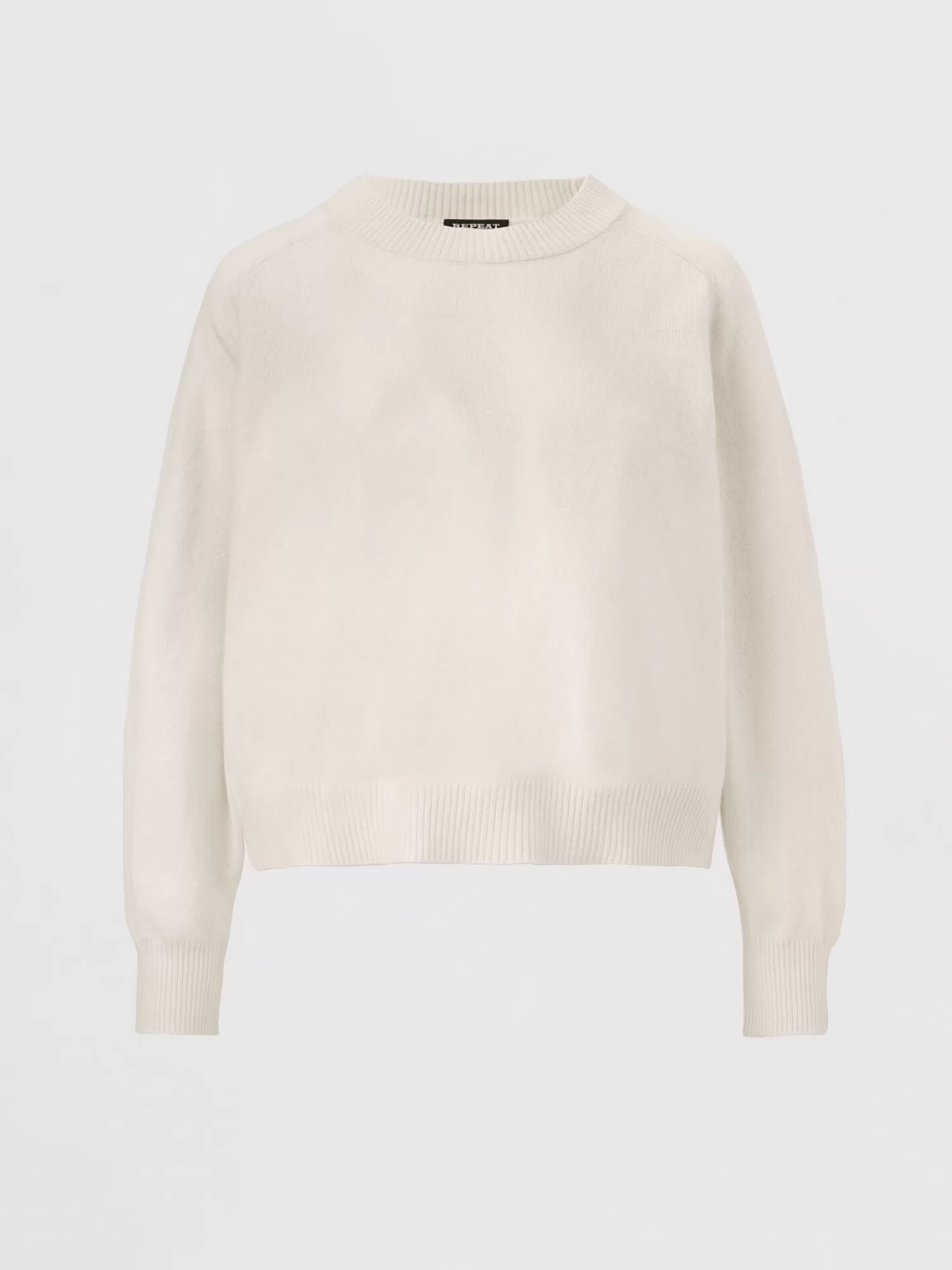 REPEAT cashmere Organisches Kaschmir>Kurzer Bio-Kaschmir-Raglan-Pullover Cream