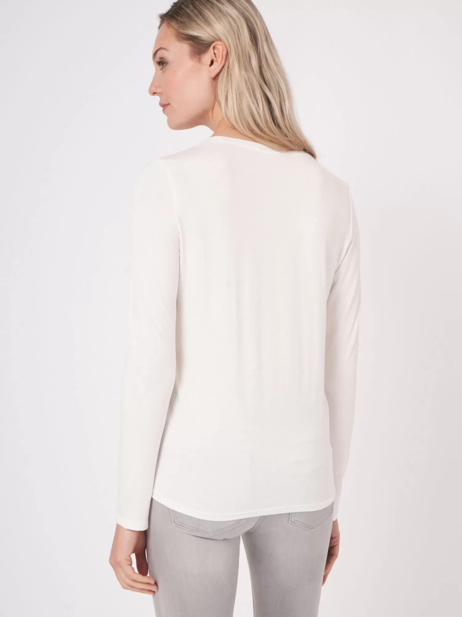 REPEAT cashmere Tops>Lang-Arm Shirt Fur Damen Cream