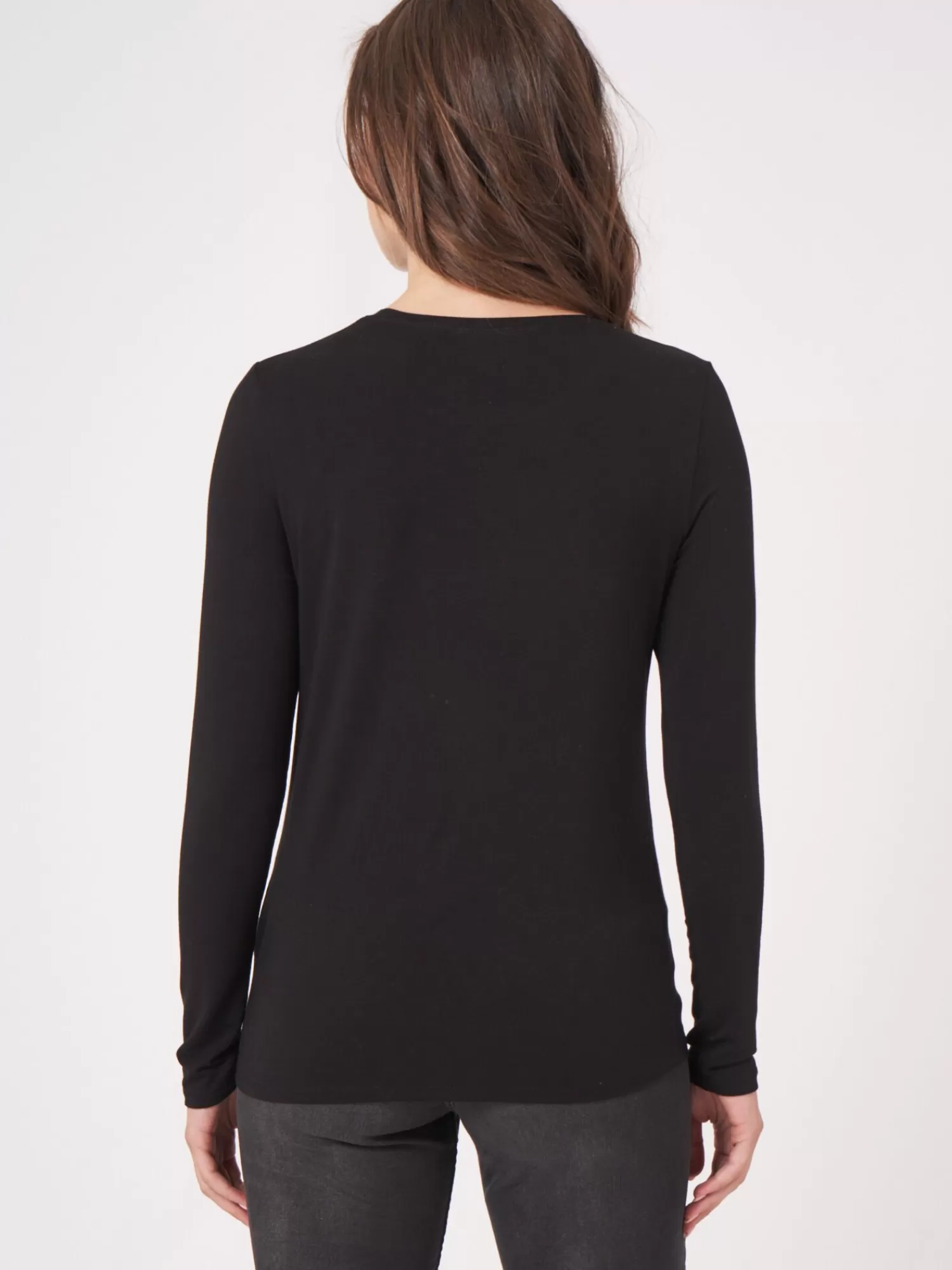 REPEAT cashmere Tops>Lang-Arm Shirt Fur Damen Black