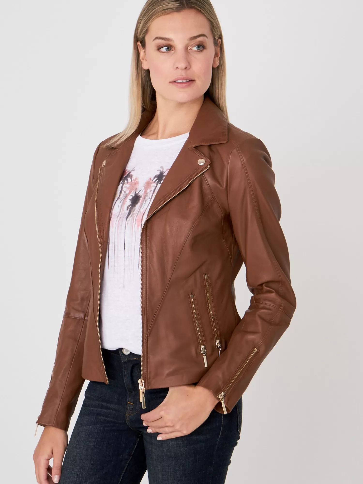 REPEAT cashmere Leder>Leder-Bikerjacke Hazel