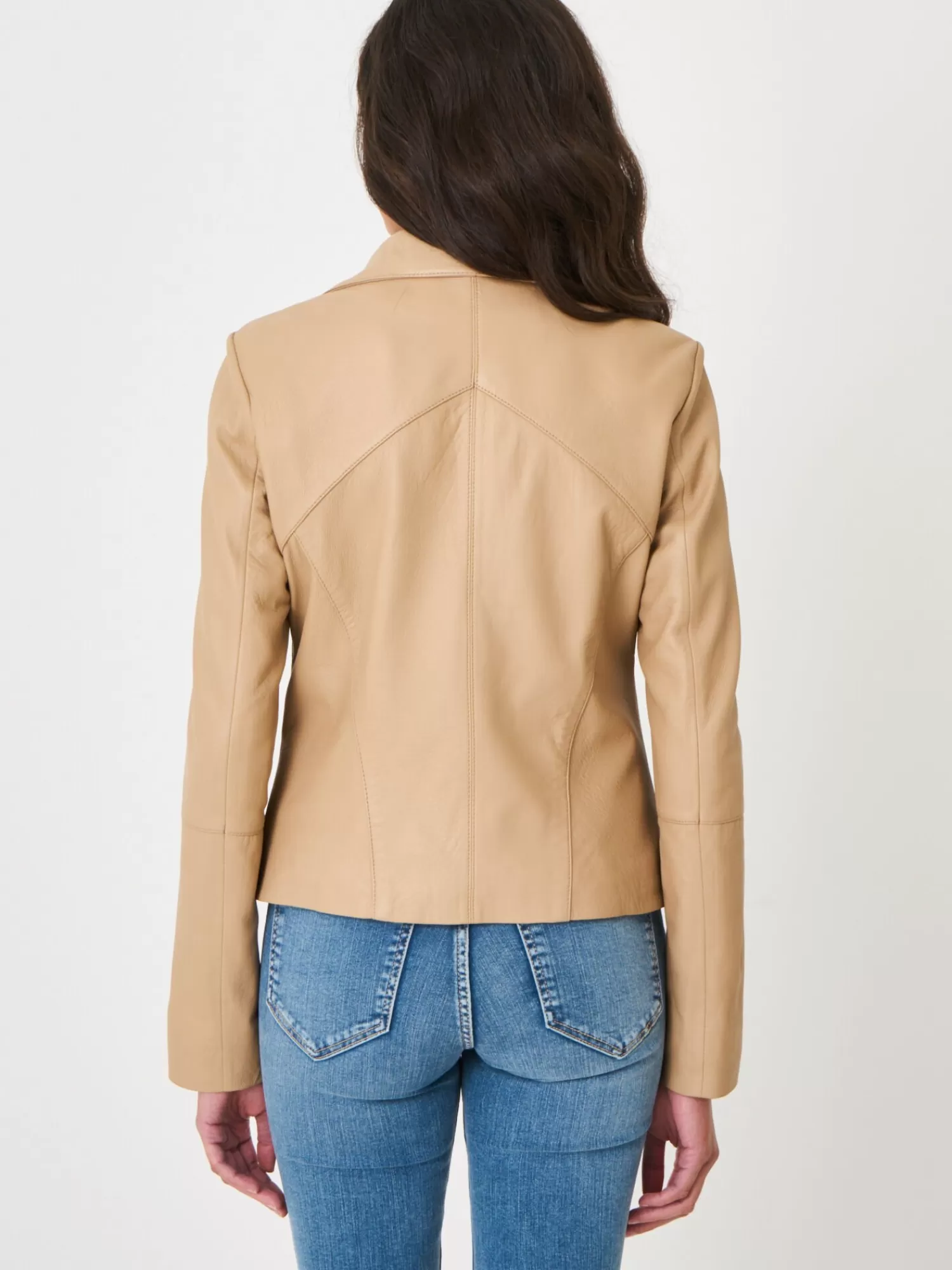 REPEAT cashmere Leder>Leder-Bikerjacke Nougat