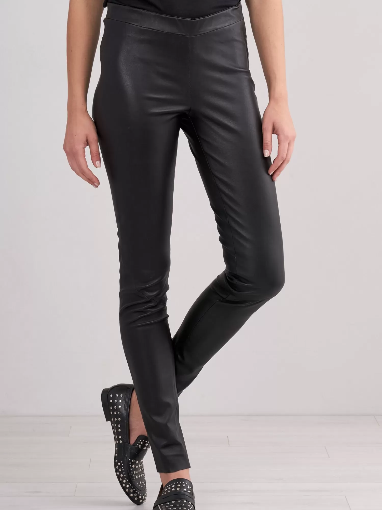 REPEAT cashmere Leder>Lederleggings Black