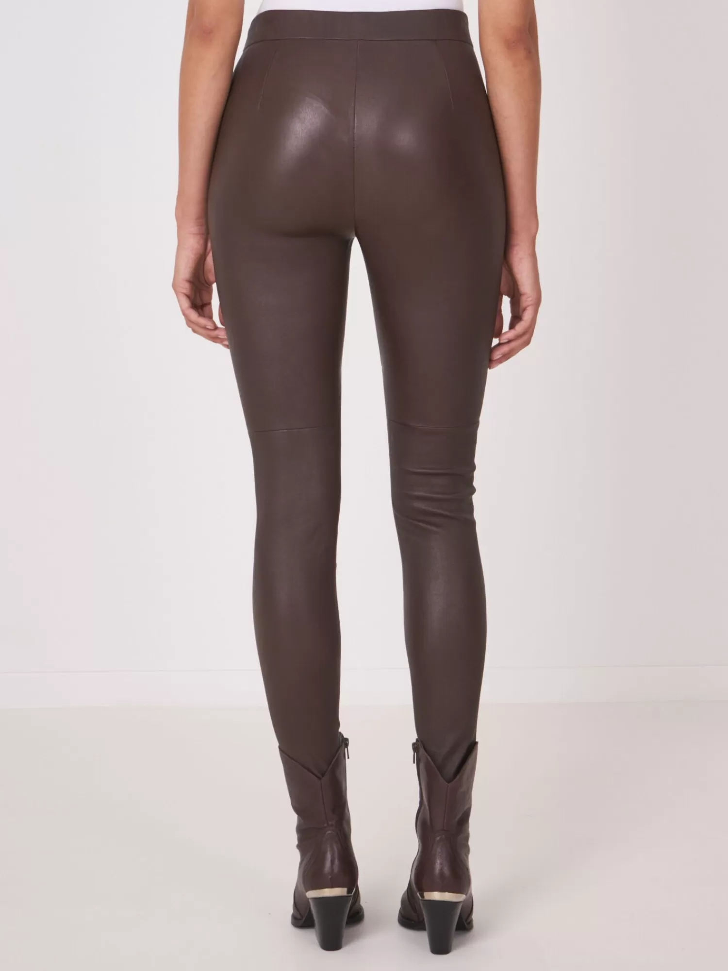 REPEAT cashmere Leder>Leder-Leggings Dark Brown