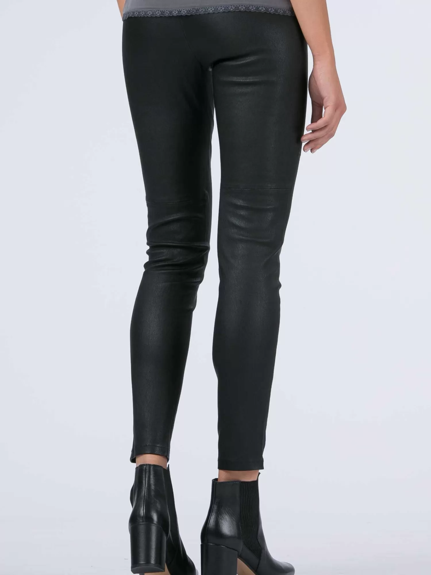 REPEAT cashmere Leder>Lederleggings Black