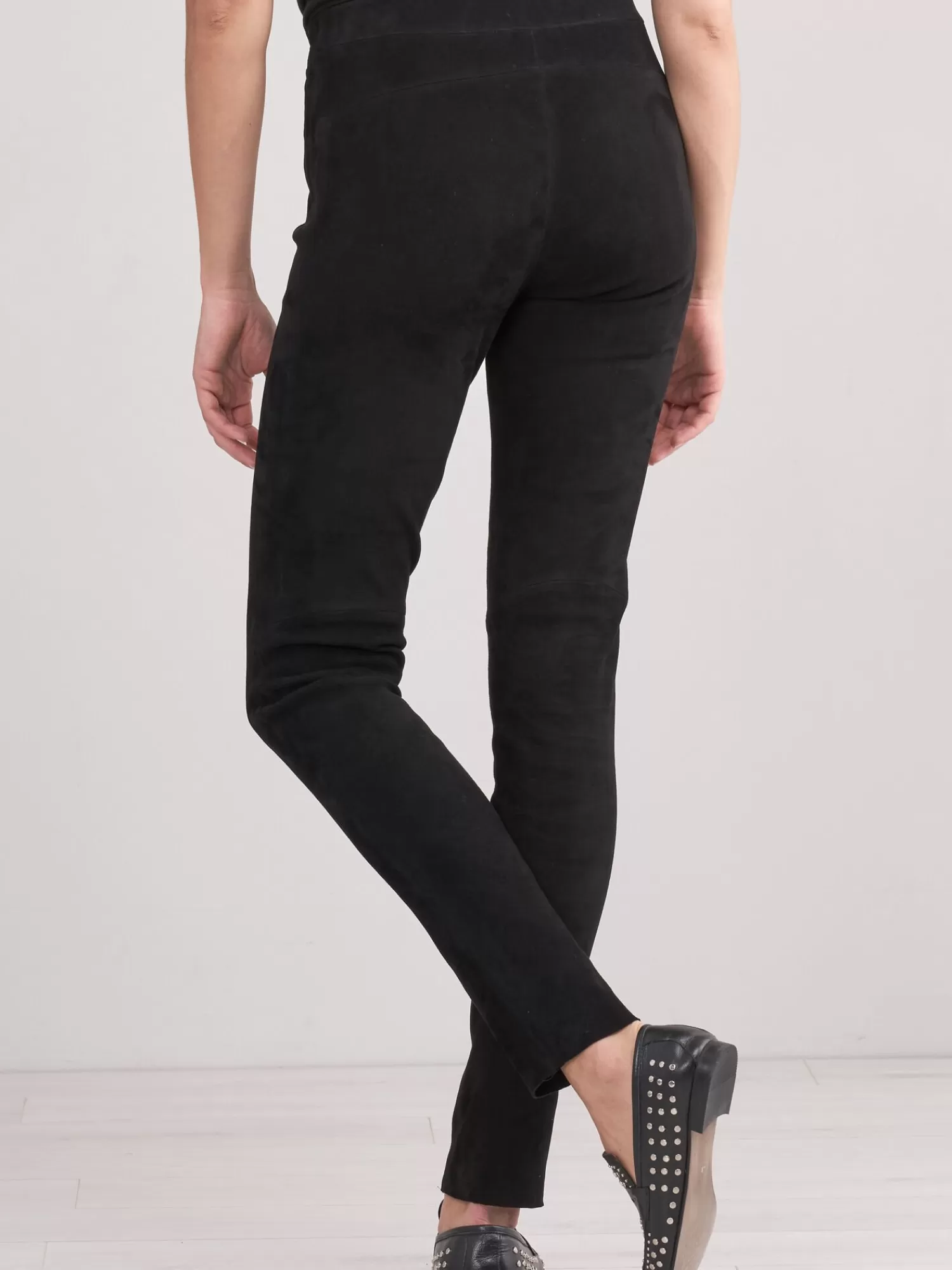 REPEAT cashmere Leder>Leggings Aus Wildleder Black