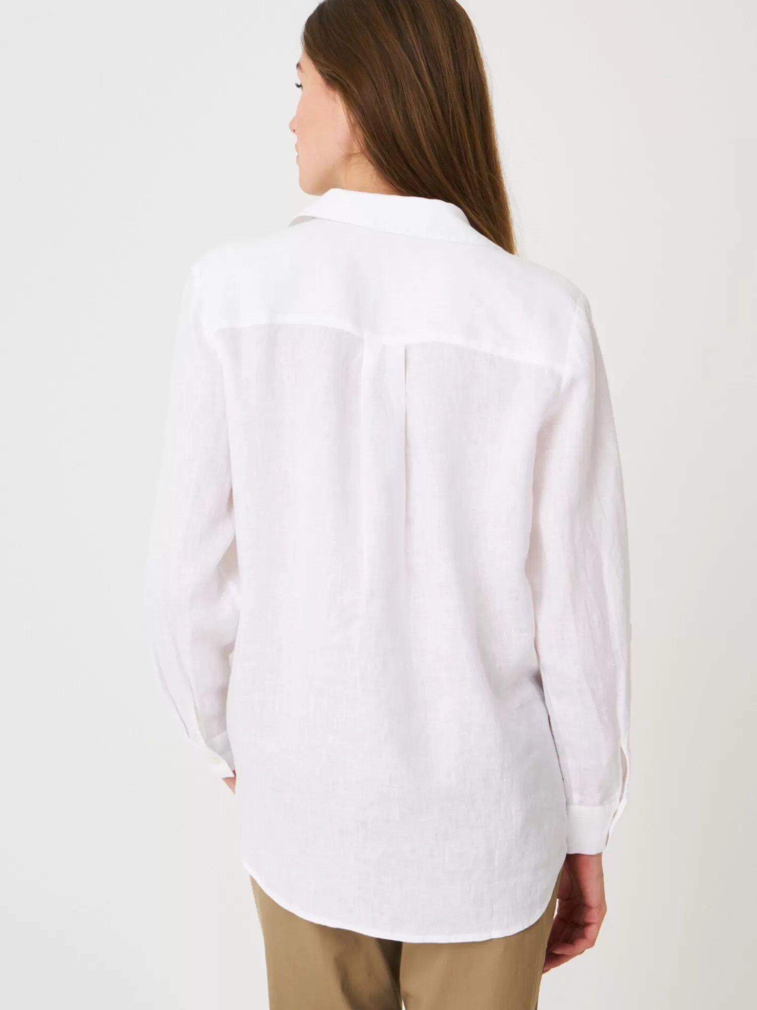 REPEAT cashmere Blusen>Leinenbluse Mit Brusttaschen White