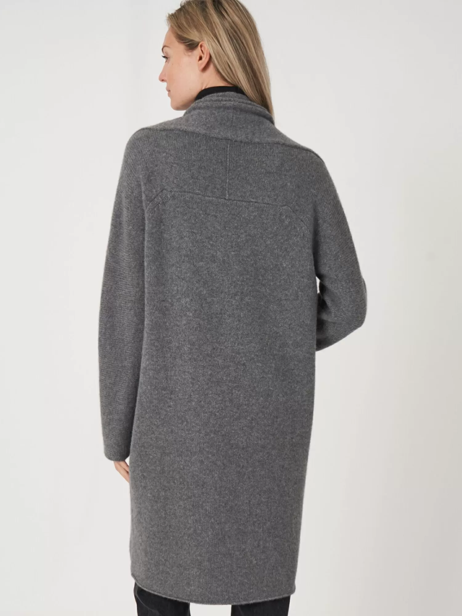 REPEAT cashmere Strickjacken>Luxuriose Grobstrickjacke Aus Bio-Kaschmir Med Grey