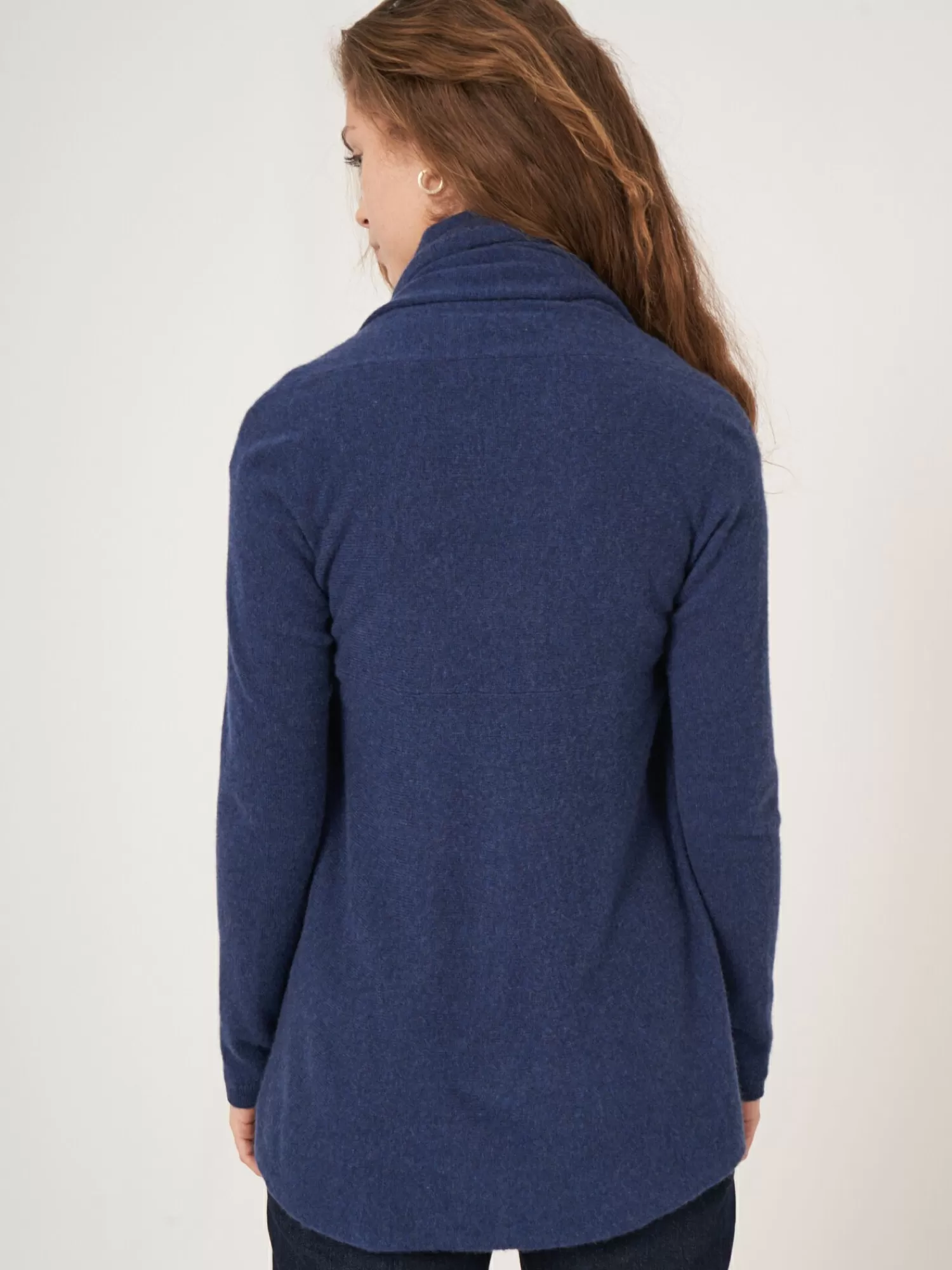 REPEAT cashmere Strickjacken>Offene Strickjacke Mit Schalkragen Aus Bio-Kaschmir Saphire